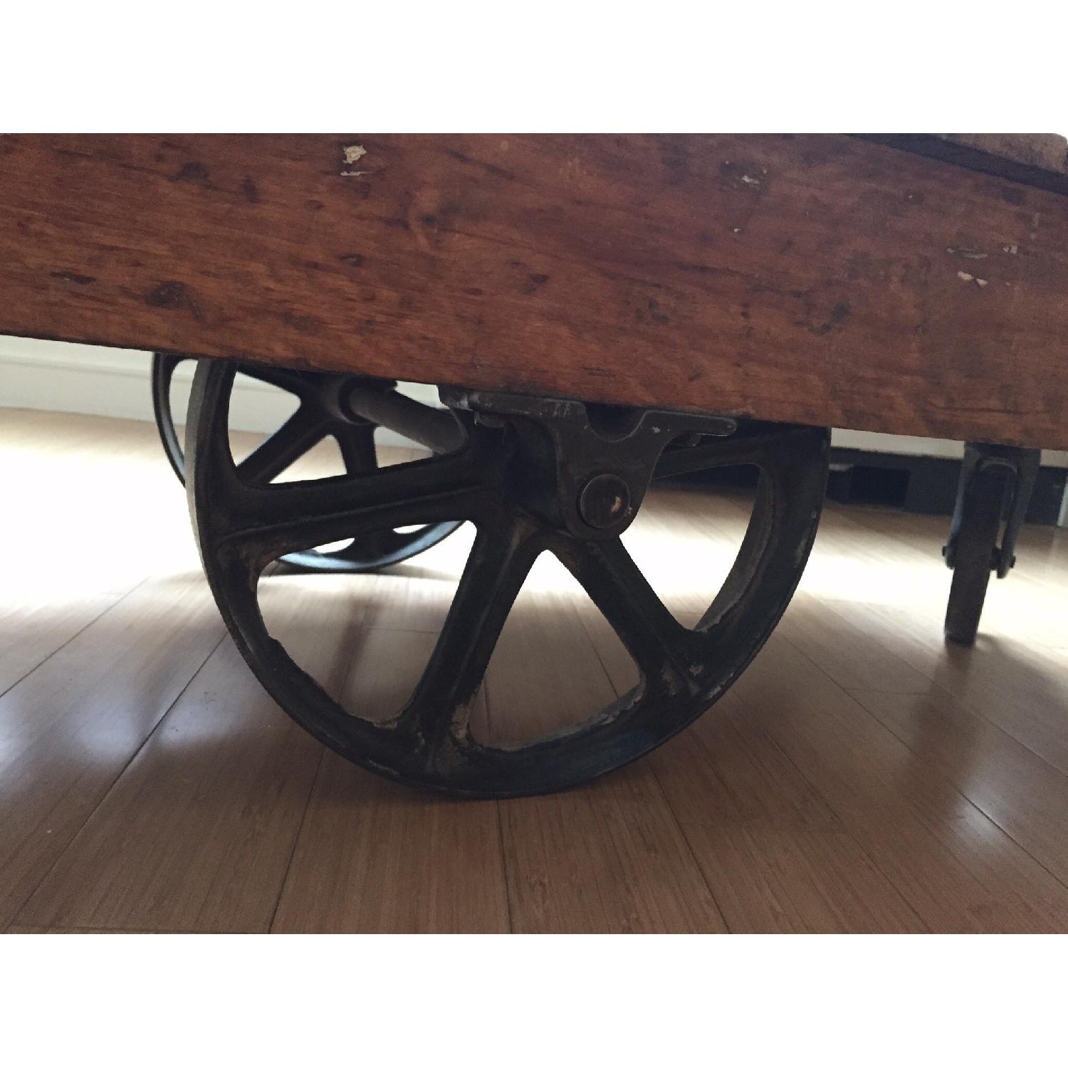 Blue Ocean Traders Railroad Cart Wood Coffee Table - image-7