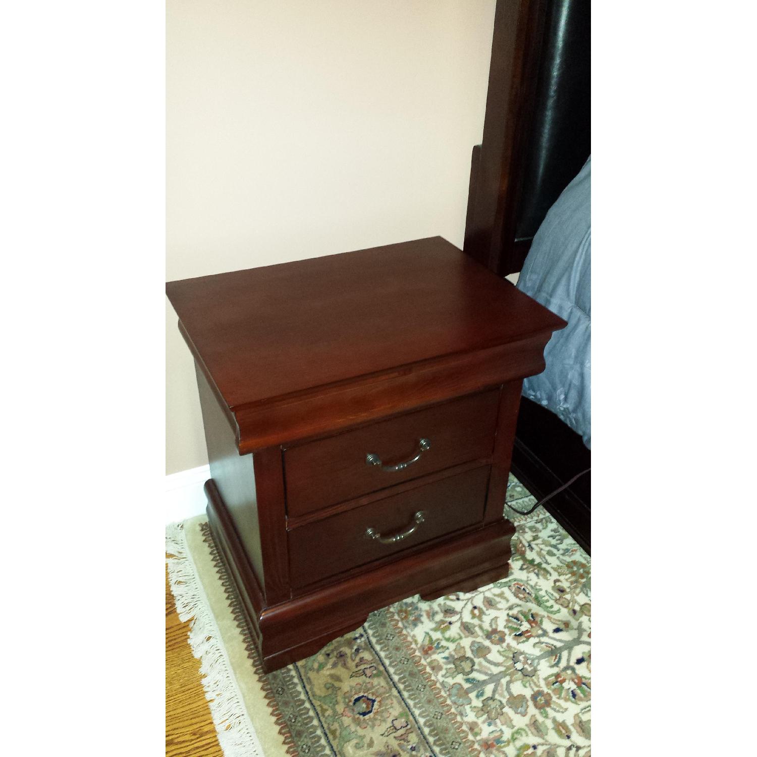 Cherry Wood Finish Nightstand - image-1