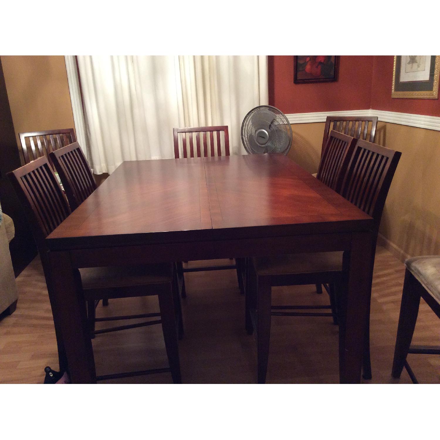 Macy's Dining Table w/ 8 Chairs and a Leaf - image-1