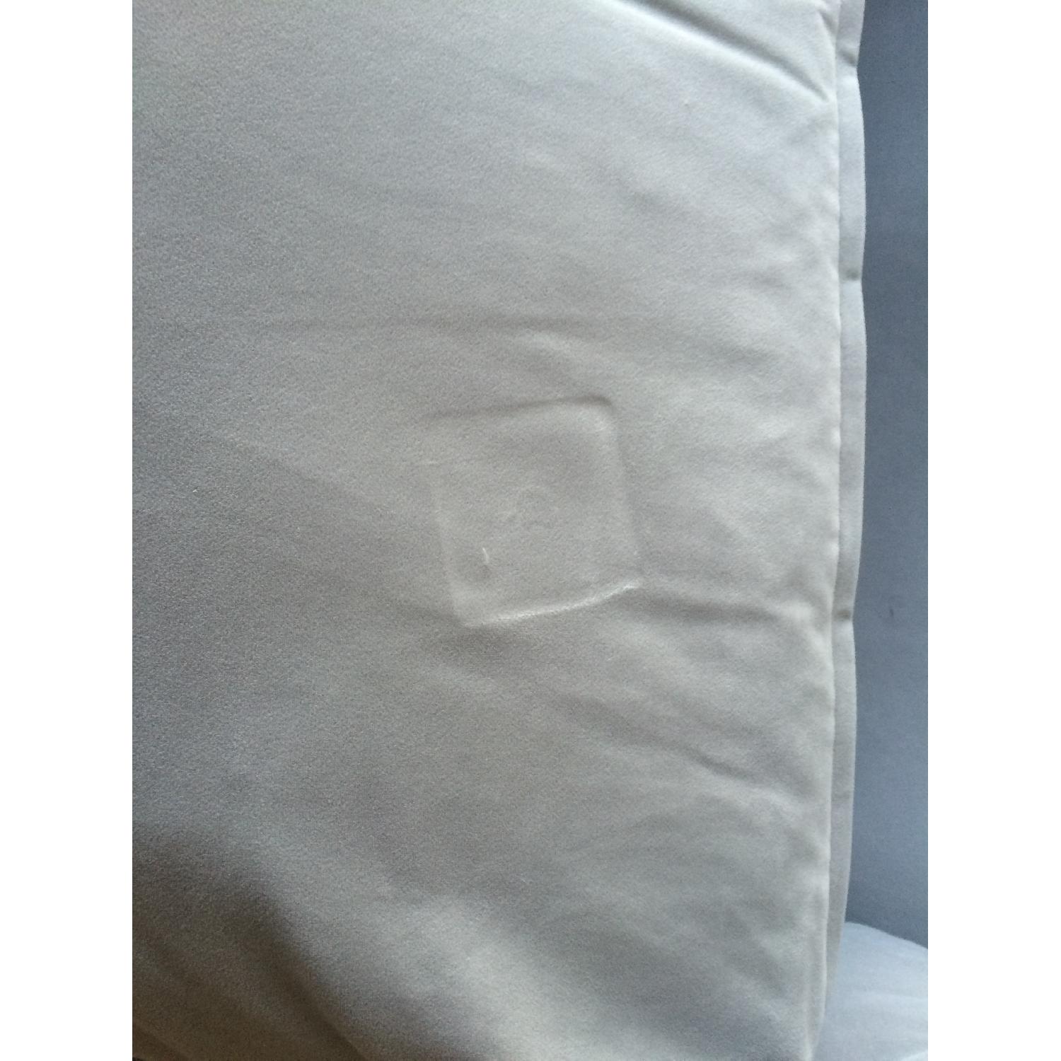 Crate & Barrel Light Grey Microfiber Sofa - image-4