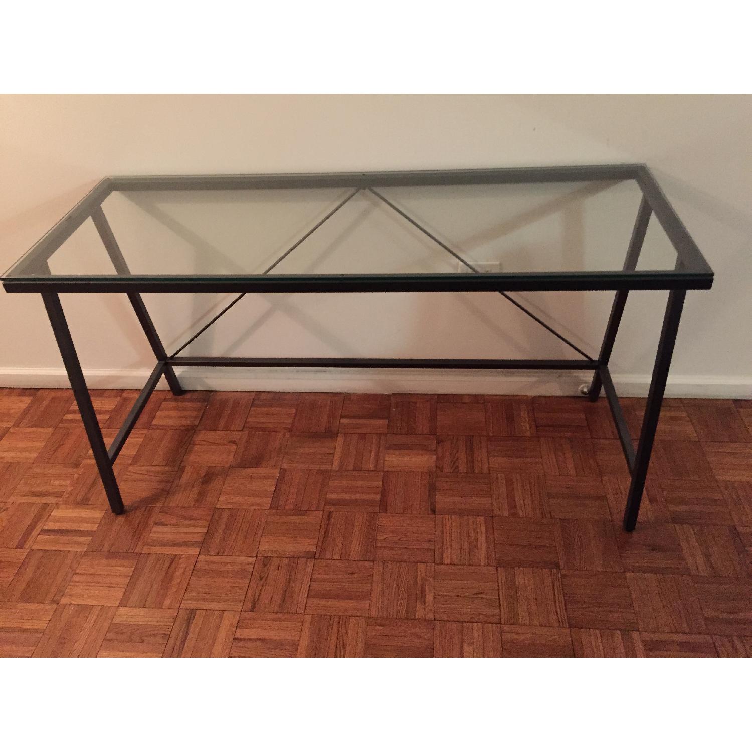 CB2 Glass Top Console Table - image-3