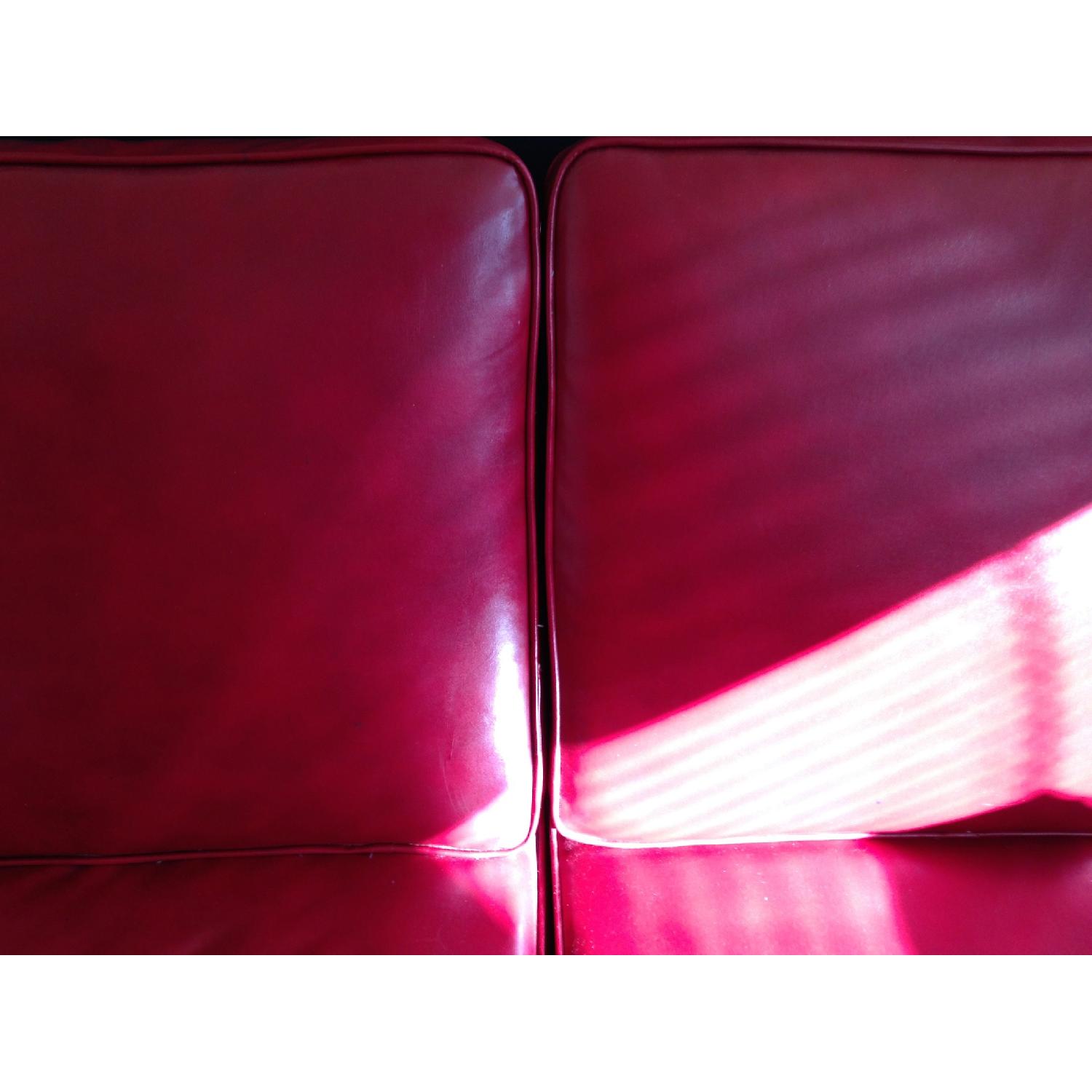 Retro Cherry Leather Couch - image-2