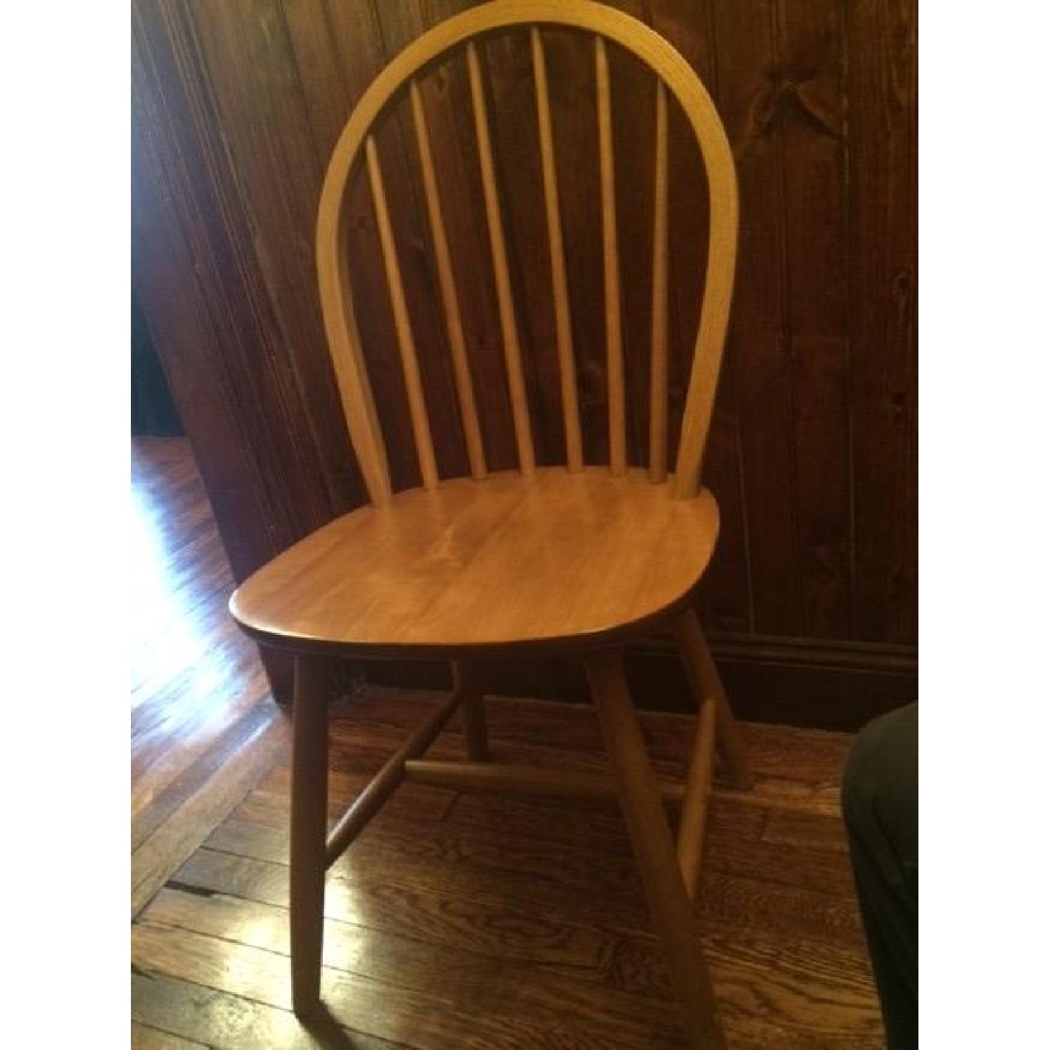 Natural Wood with Terracotta Tile Top Rectangle Dining Table w/ 4 Chairs - image-4