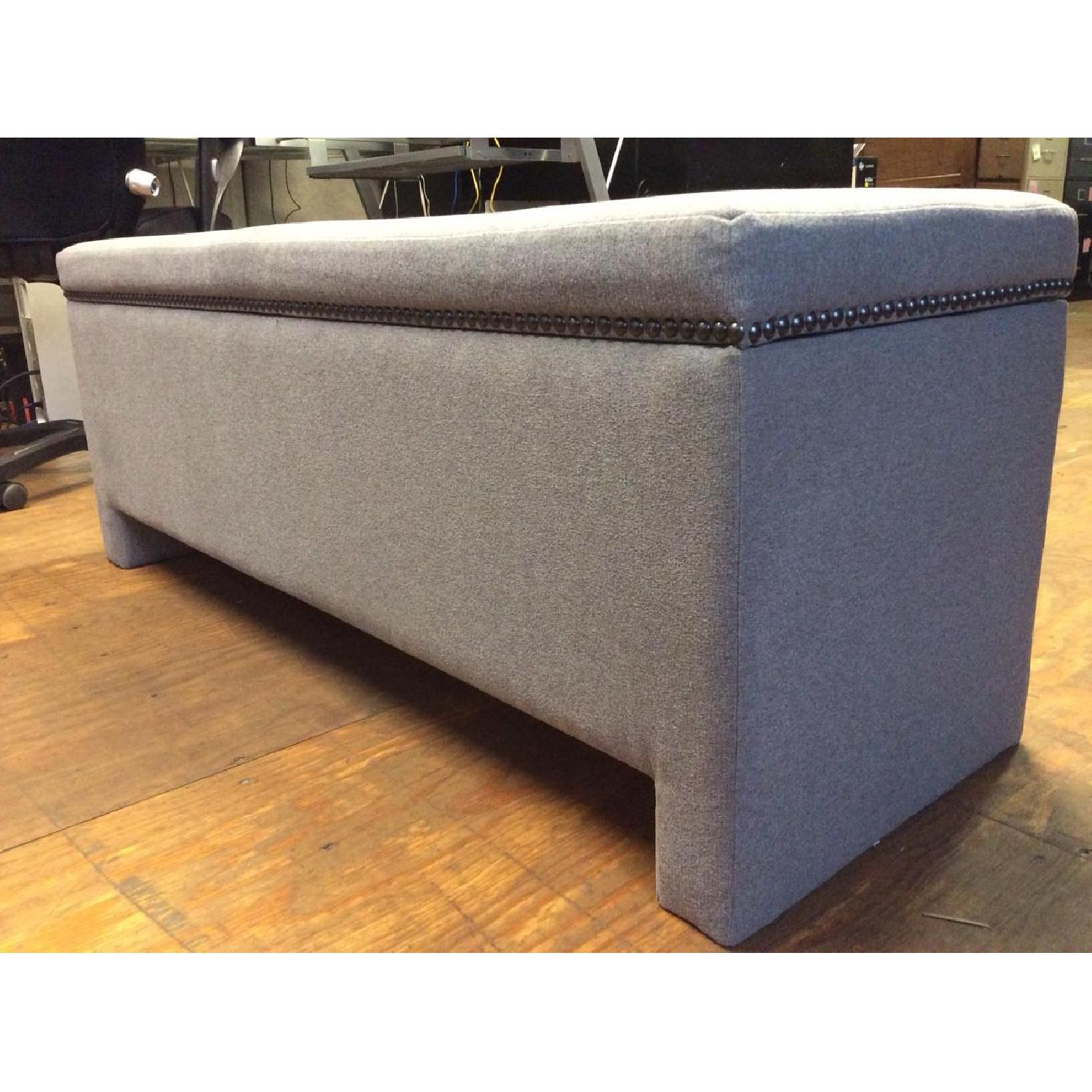 West Elm Nailhead Upholstered Storage Bench - image-2