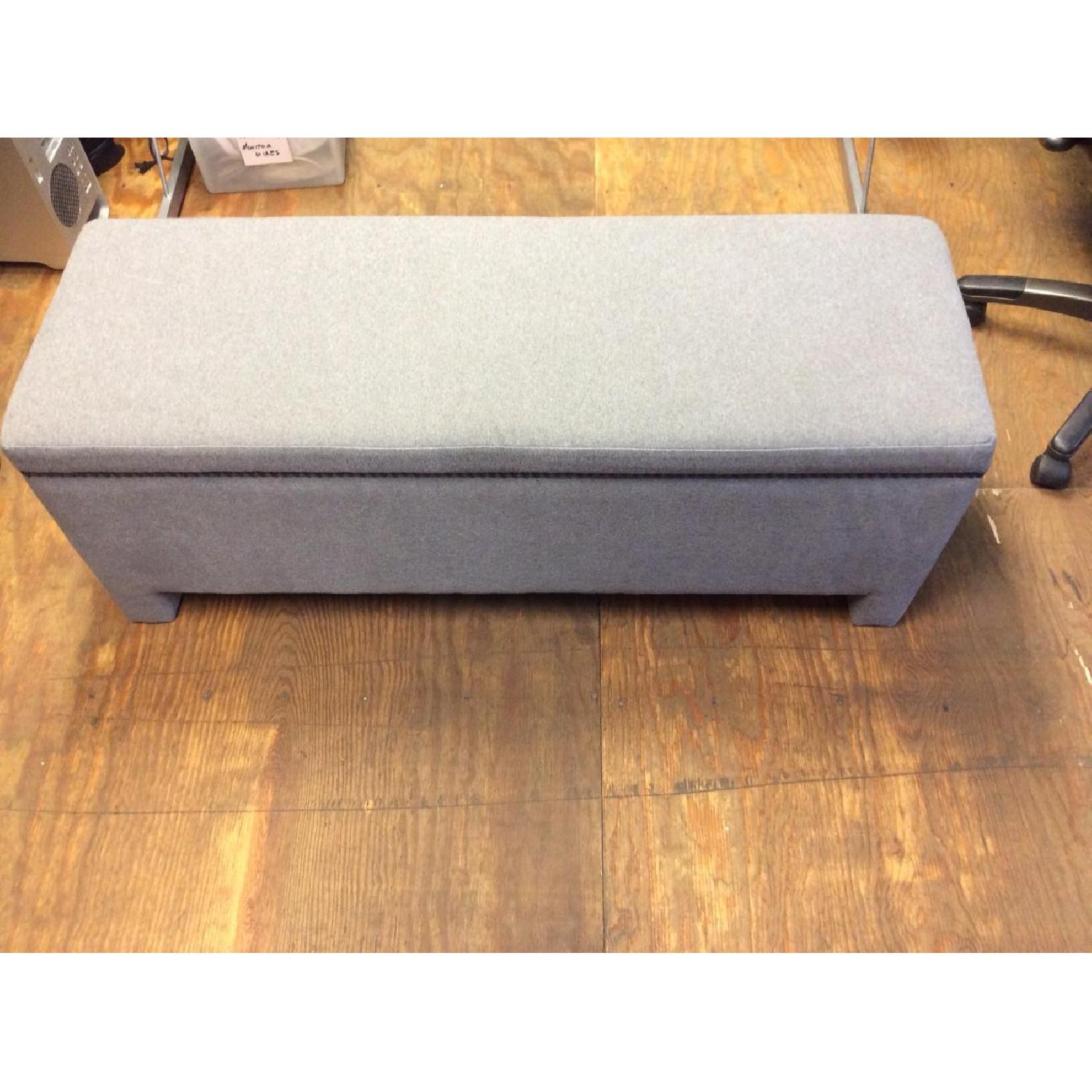 West Elm Nailhead Upholstered Storage Bench - image-3