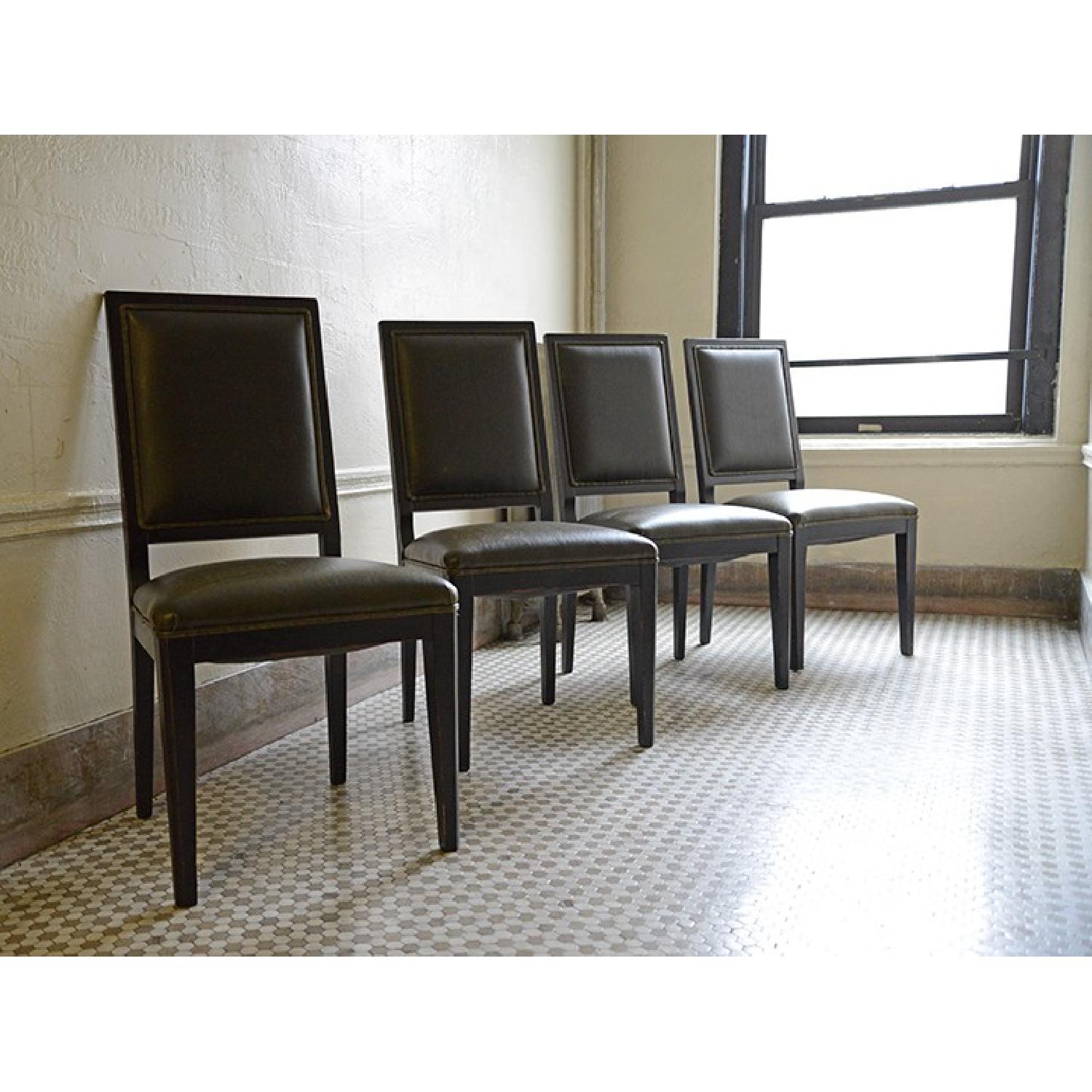 Crate & Barrel Hand-Crafted Italian Leather Dining Room Chairs - Set of 4 - image-5