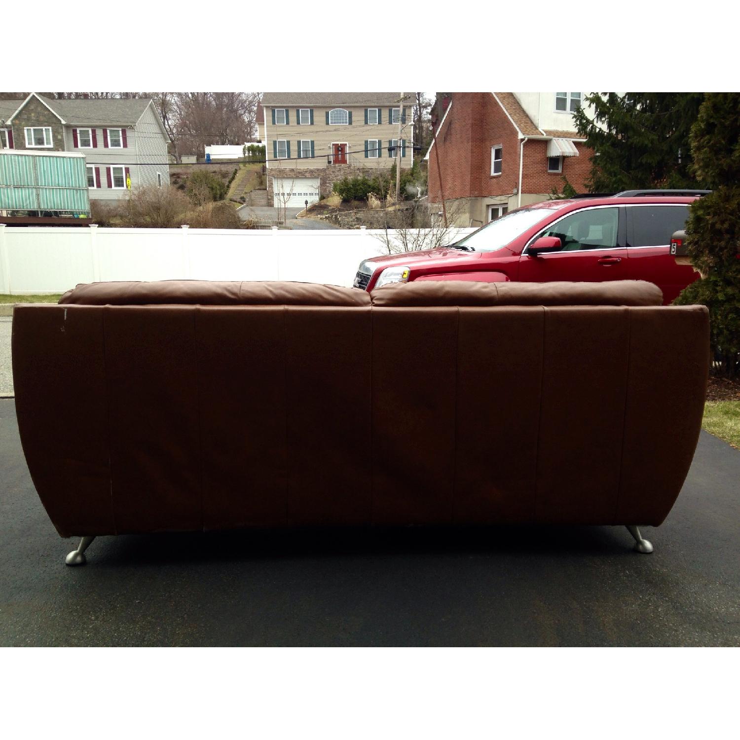Chestnut Leather Couch - image-4