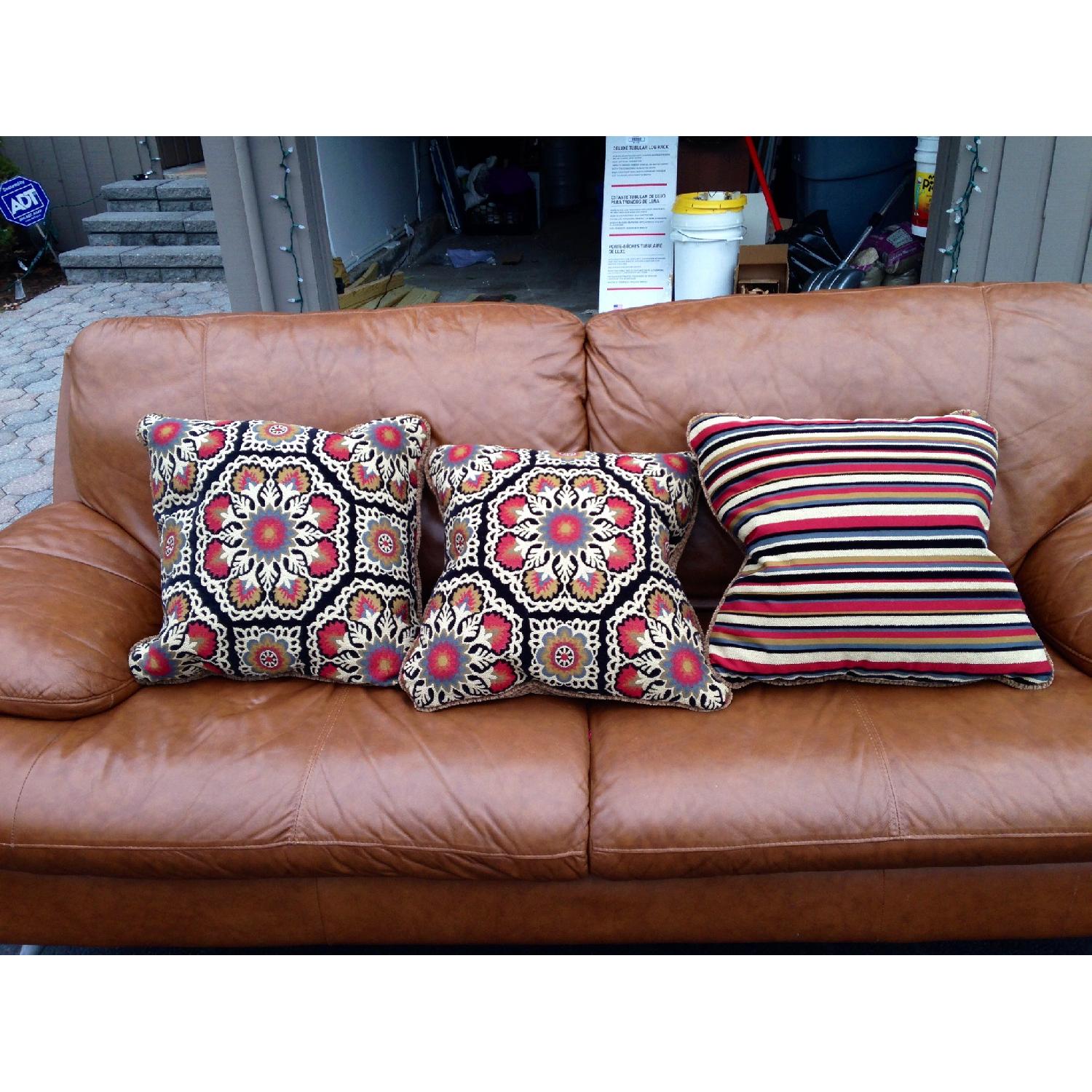 Chestnut Leather Couch - image-5