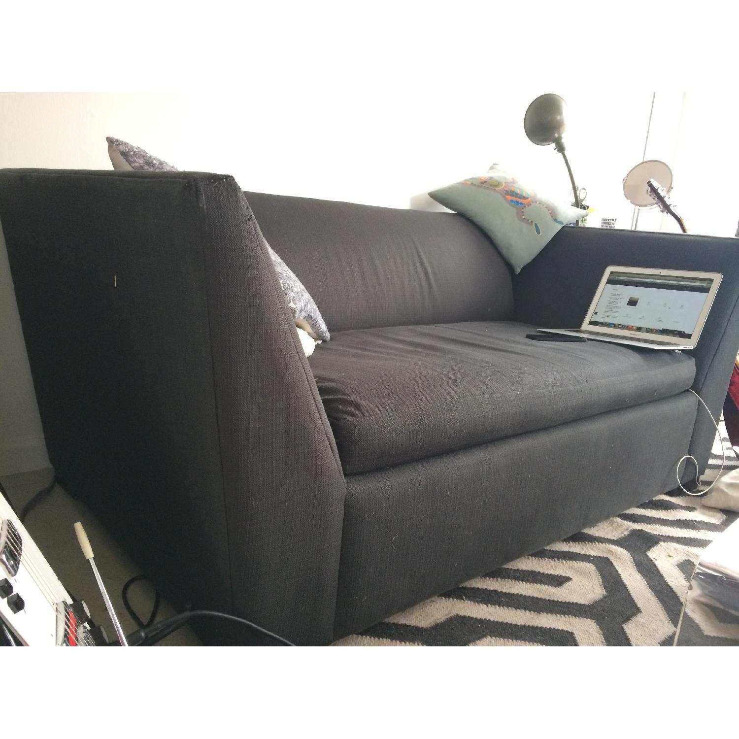 CB2 Slate Gray Sleeper Loveseat - image-2