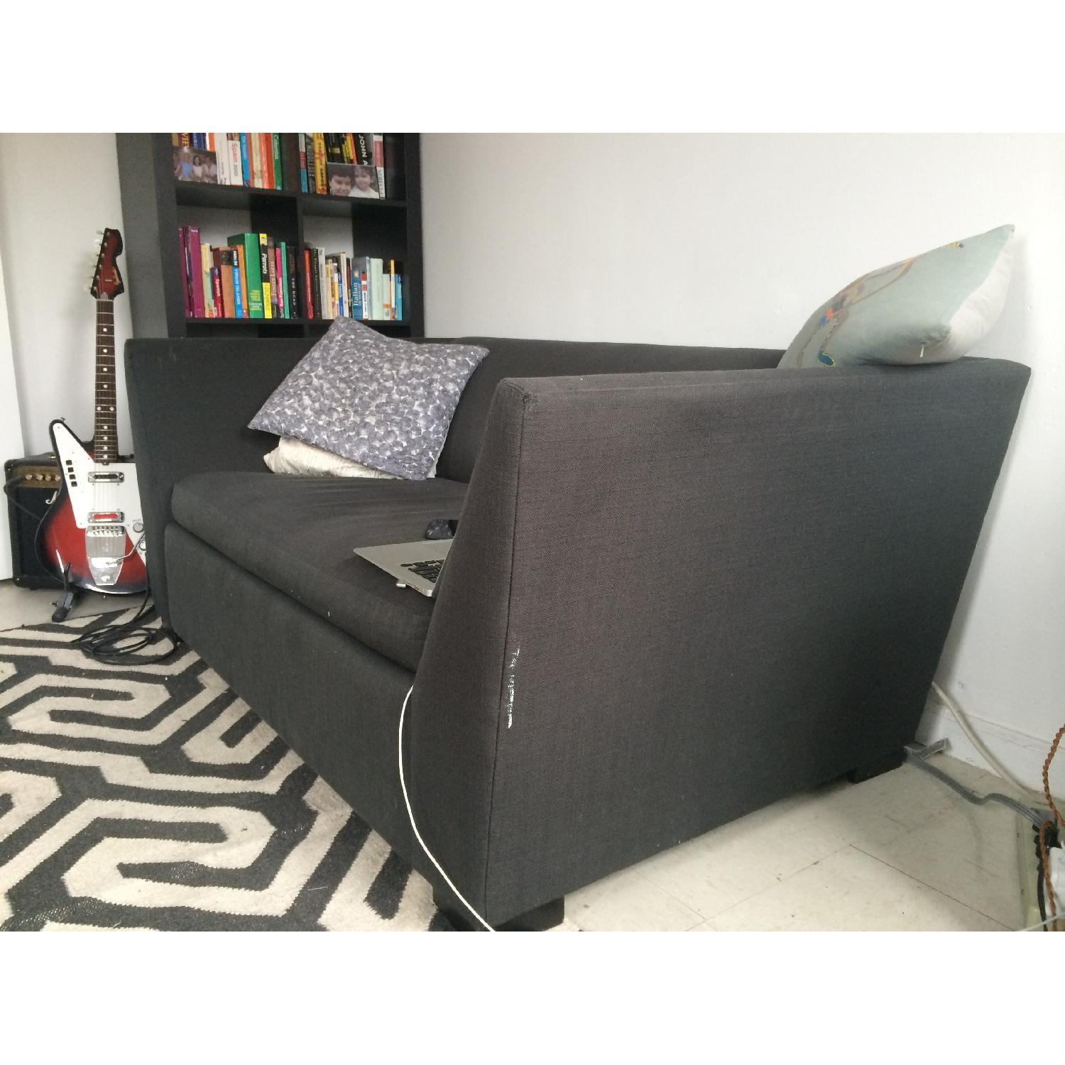 CB2 Slate Gray Sleeper Loveseat - image-3