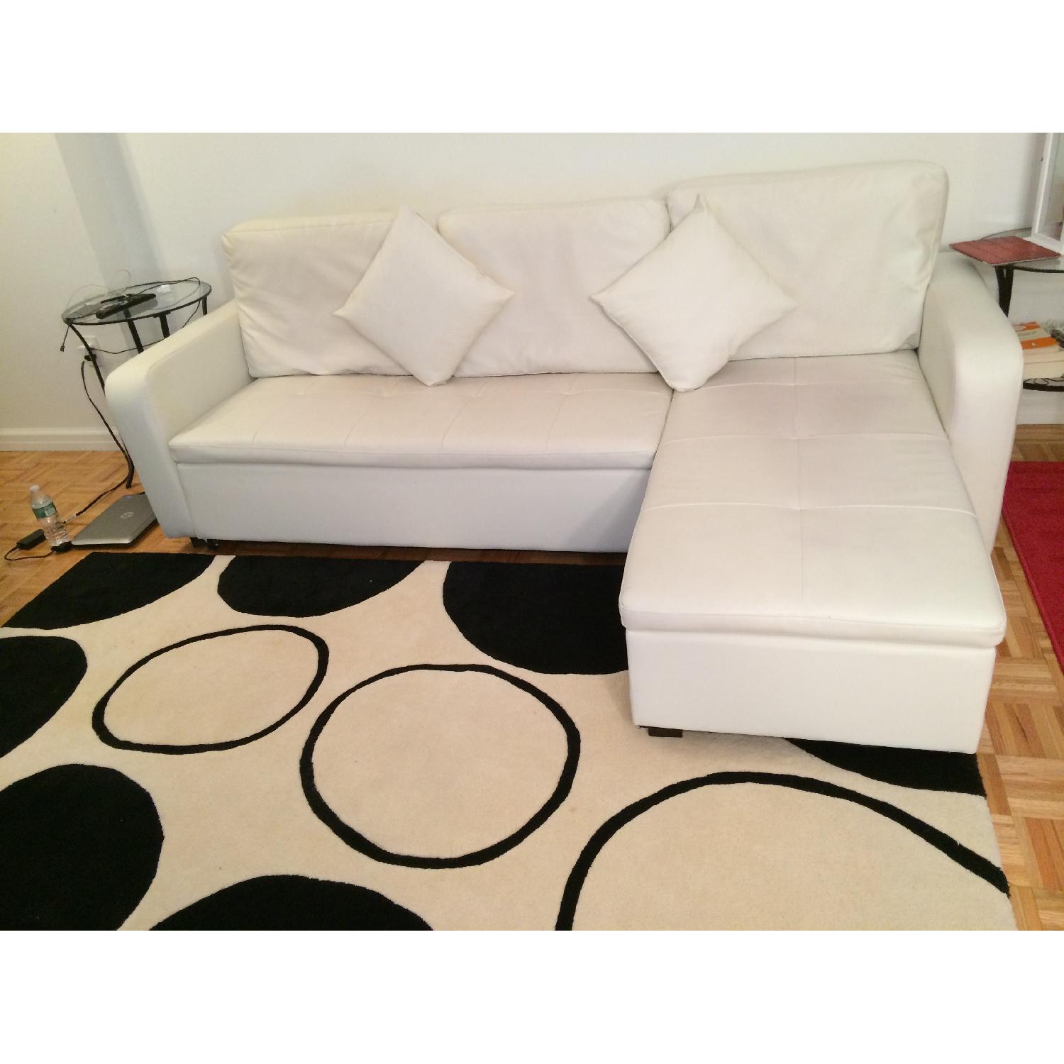 Overstock Convertible Sectional Sofa Bed with Storage - image-1