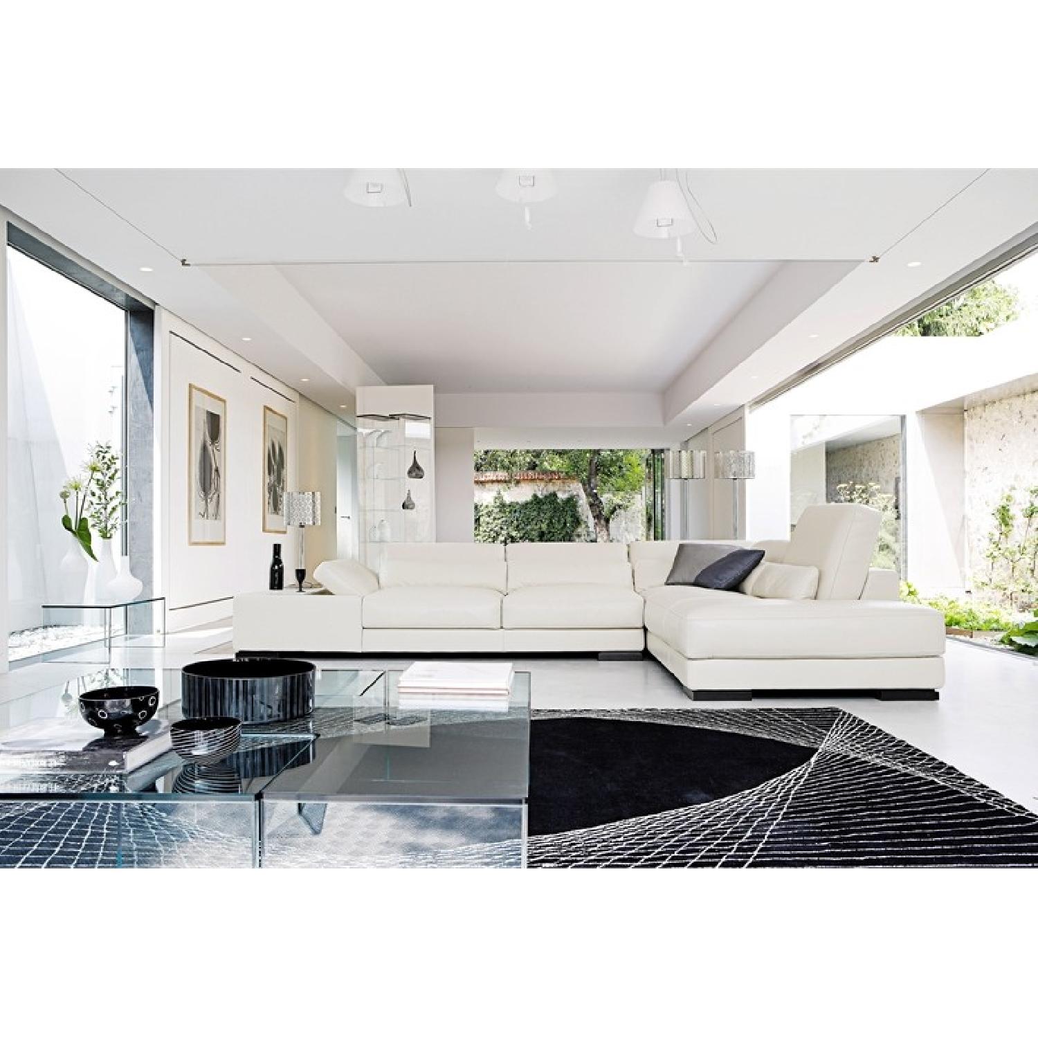 Roche Bobois White Leather Sectional Sofa - image-1