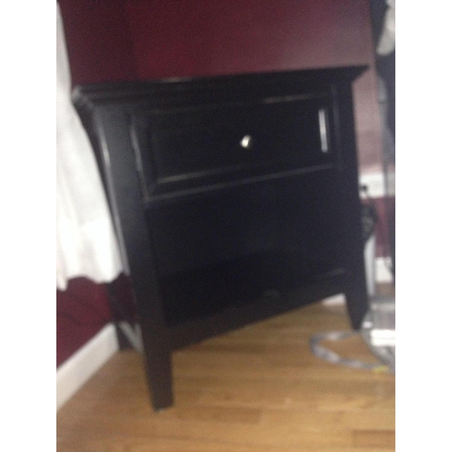 Macy's Black Wood Nightstands - image-1