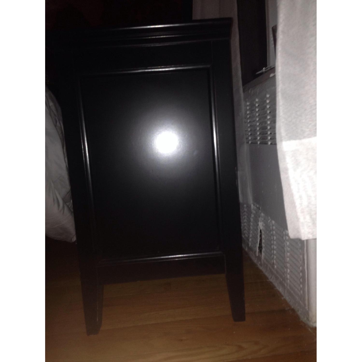 Macy's Black Wood Nightstands - image-2