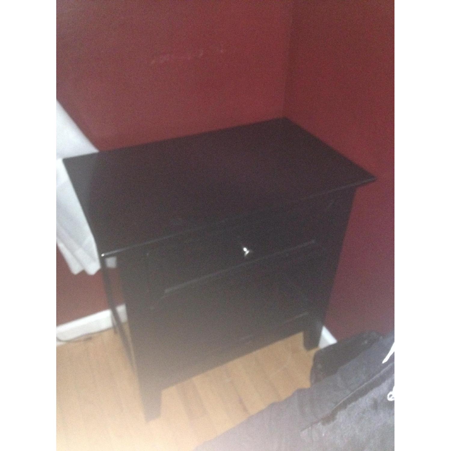 Macy's Black Wood Nightstands - image-4