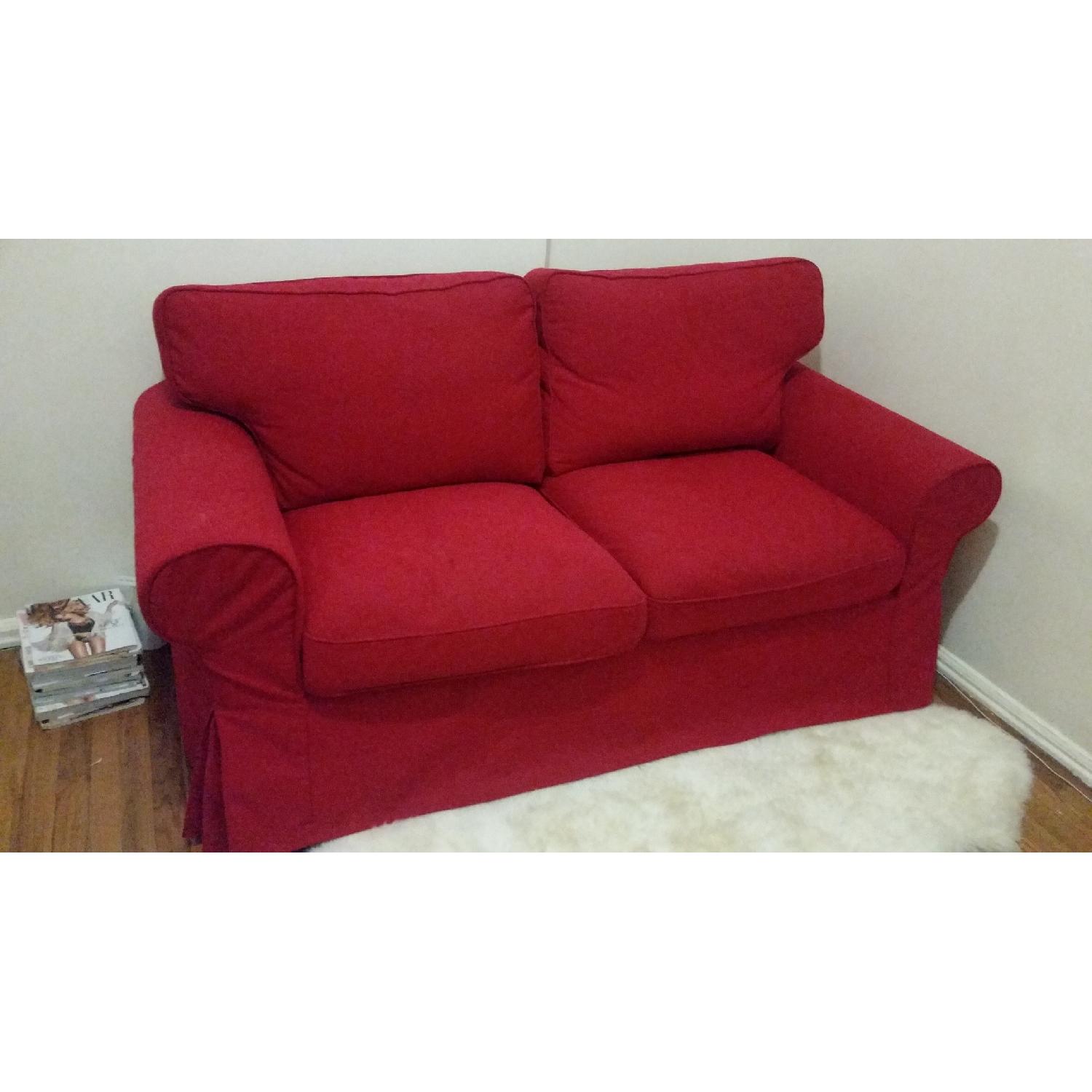 Ikea Red Loveseat - image-1