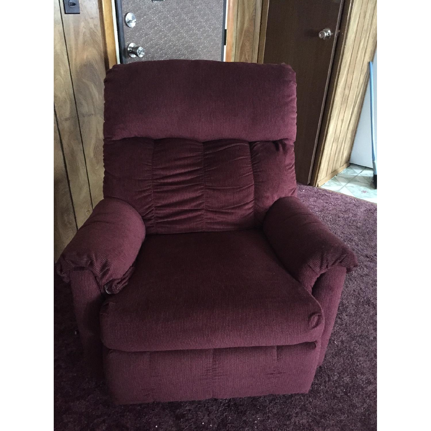 Red Fabric Recliner - image-3