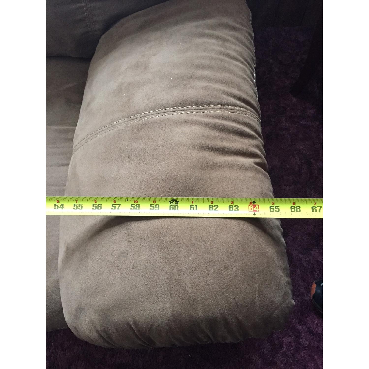 Beige Microseude Loveseat - image-5