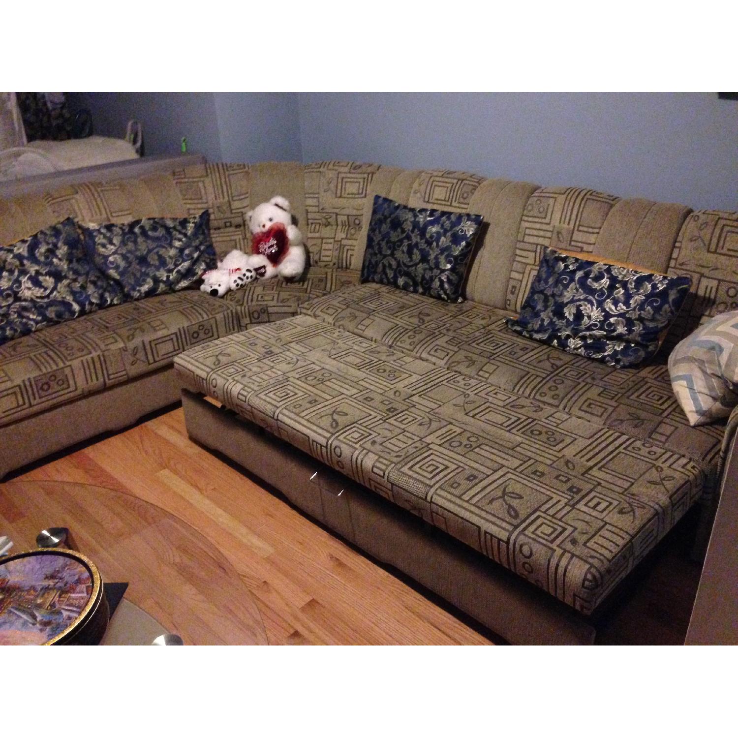 Sectional Sofa Bed w/ Storage - image-1