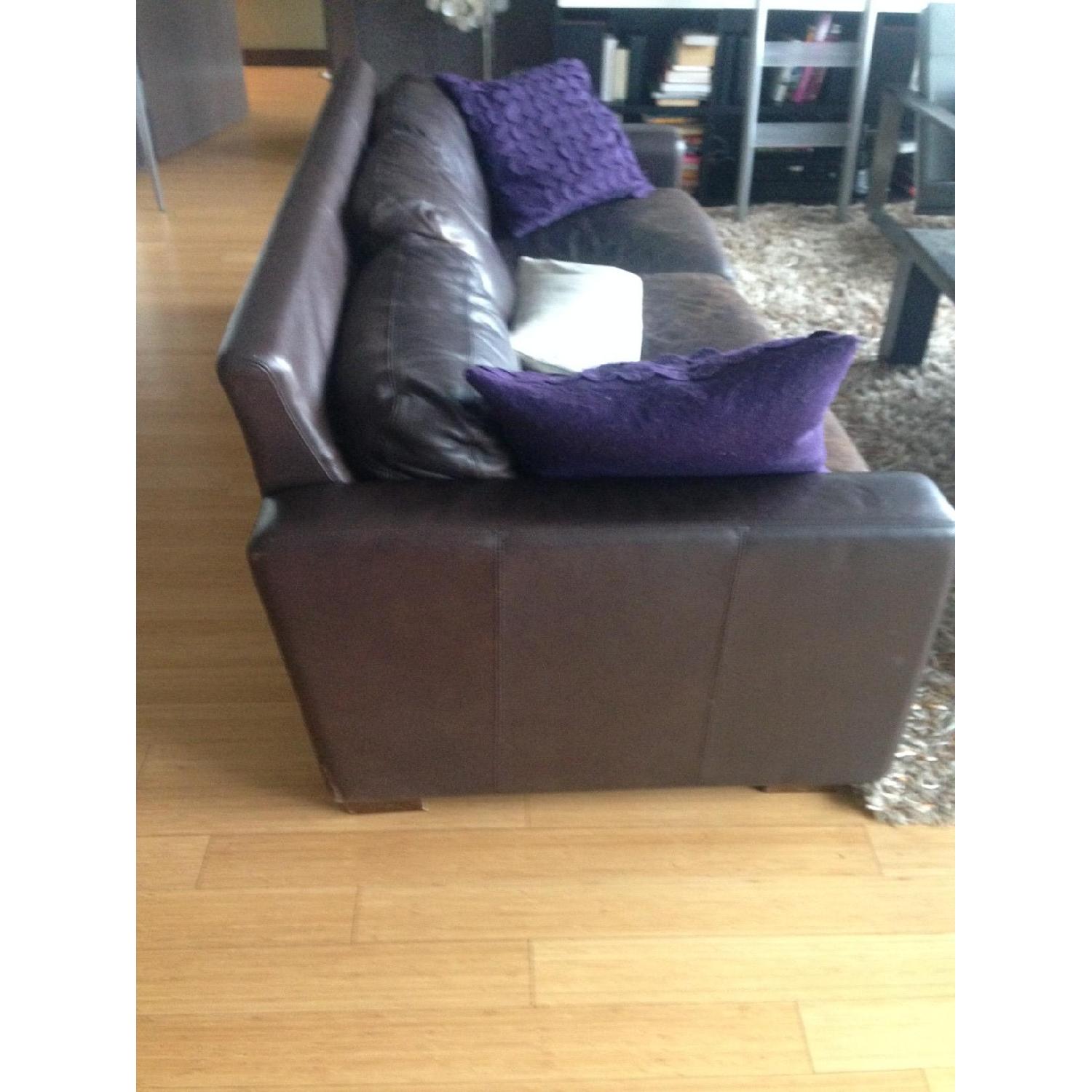 Design Within Reach Brown Leather Couch - image-2