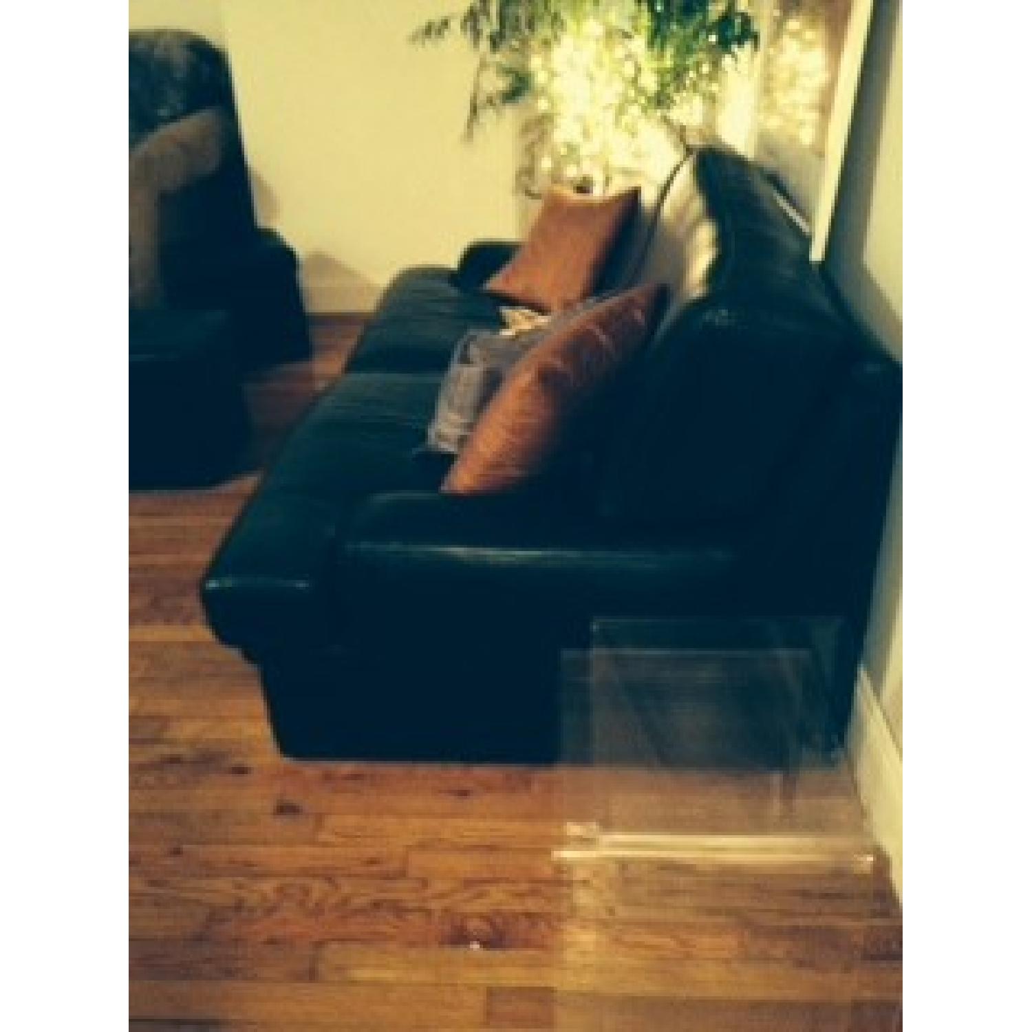 Black Leather Sofa - image-2