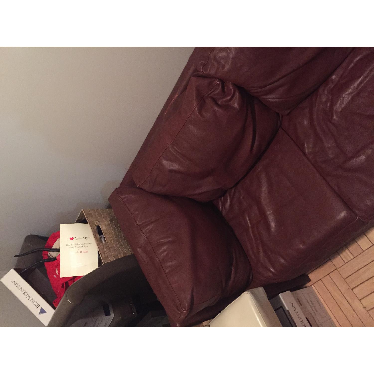 Brown Leather Couch - image-3