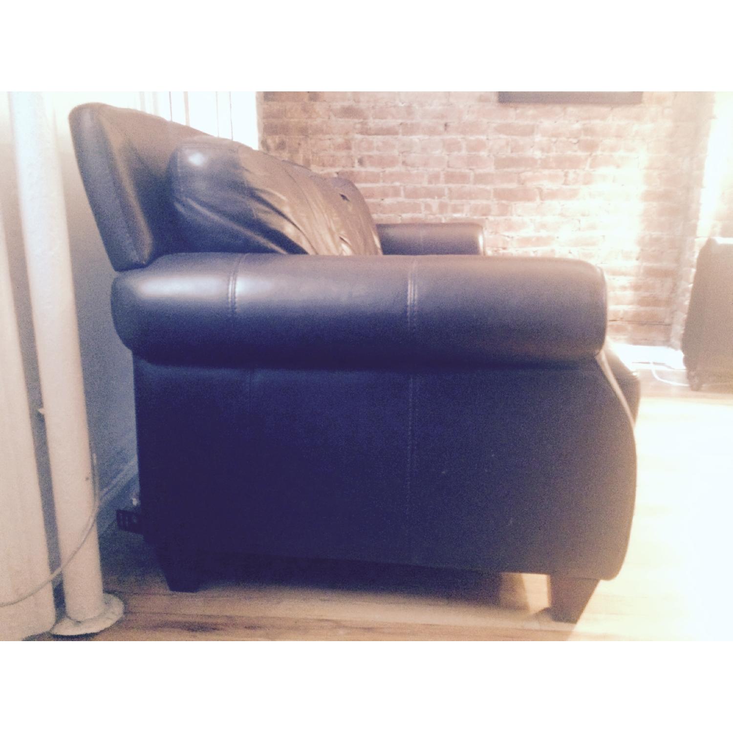 Raymour & Flanigan Brown Leather 3 Seater Sofa - image-2