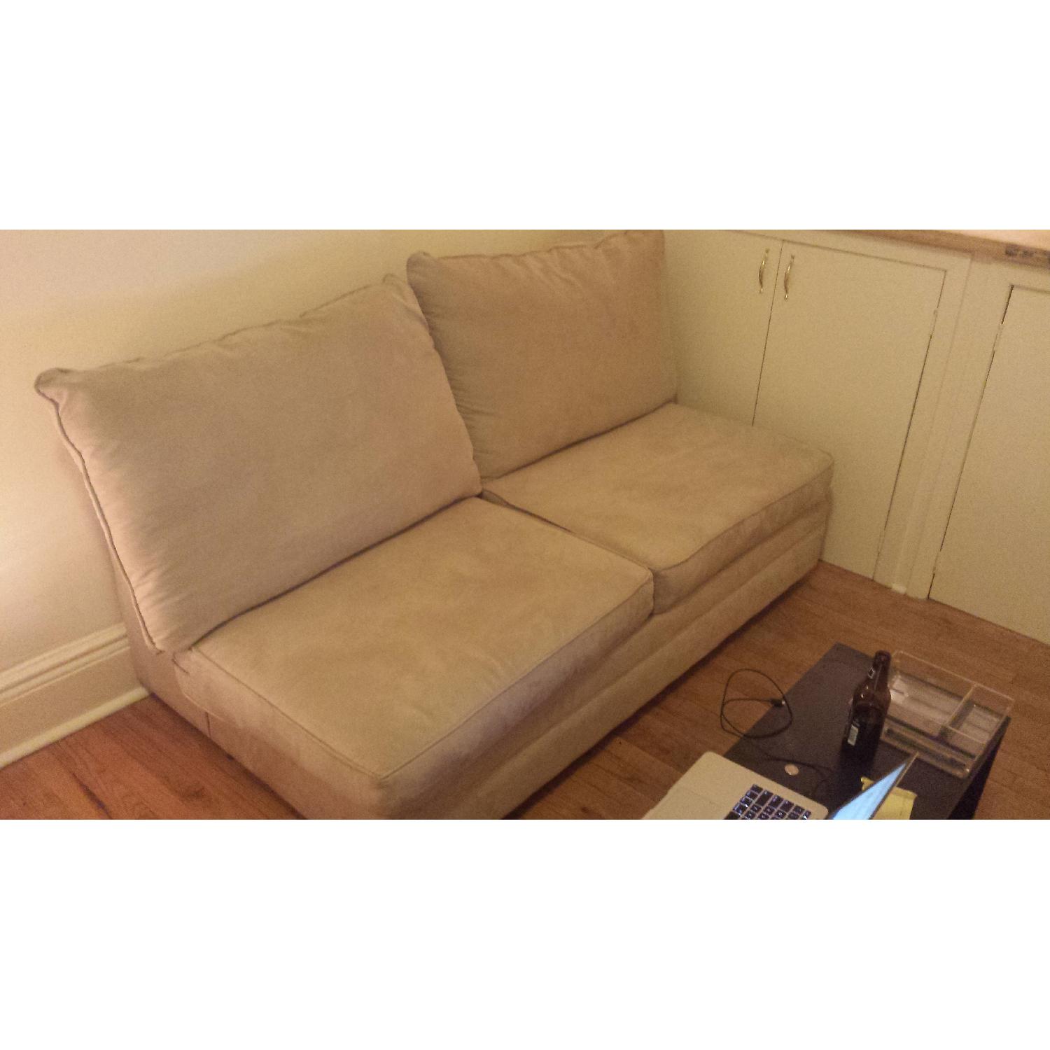 May Furniture Tan Microsuede Loveseat - image-2