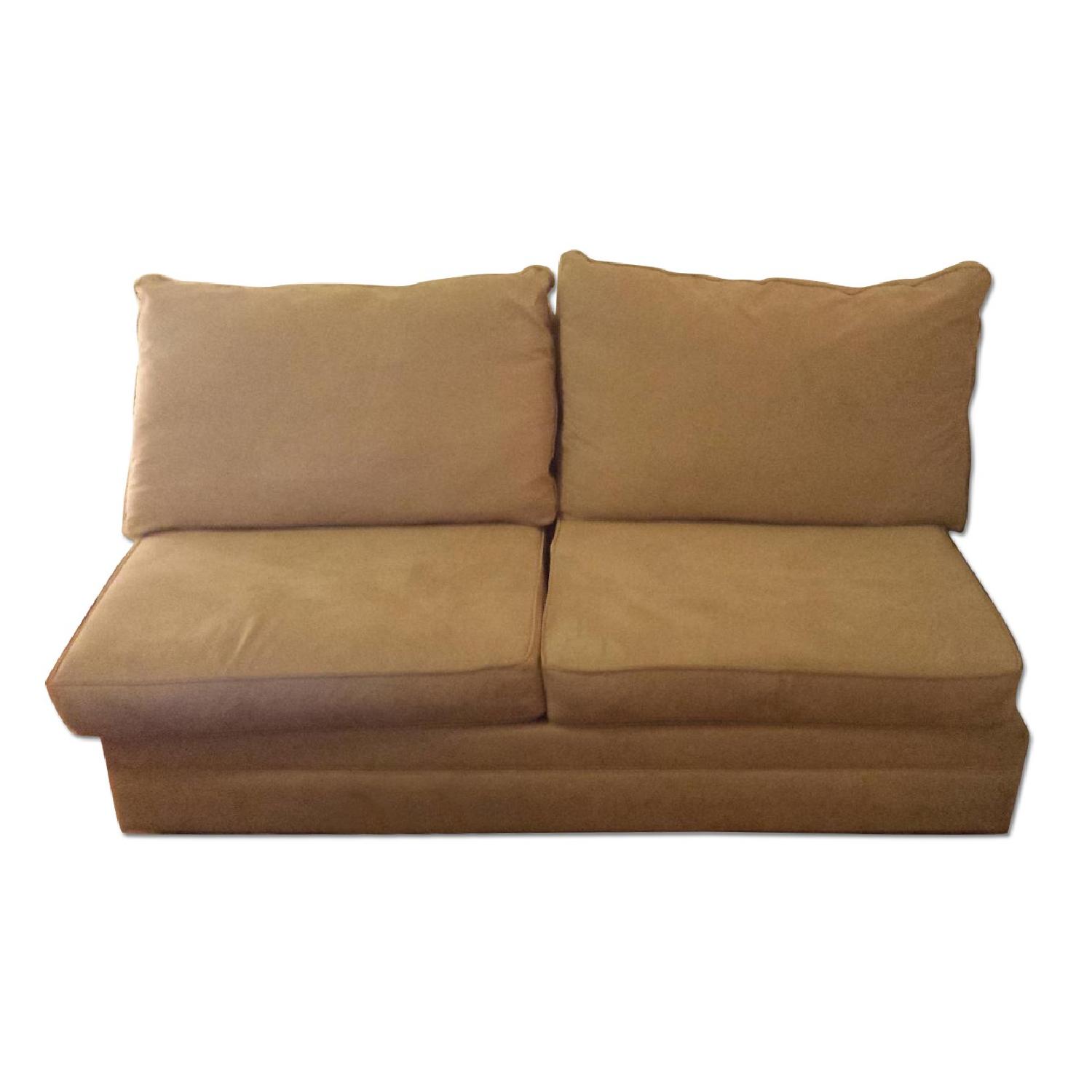 May Furniture Tan Microsuede Loveseat - image-0