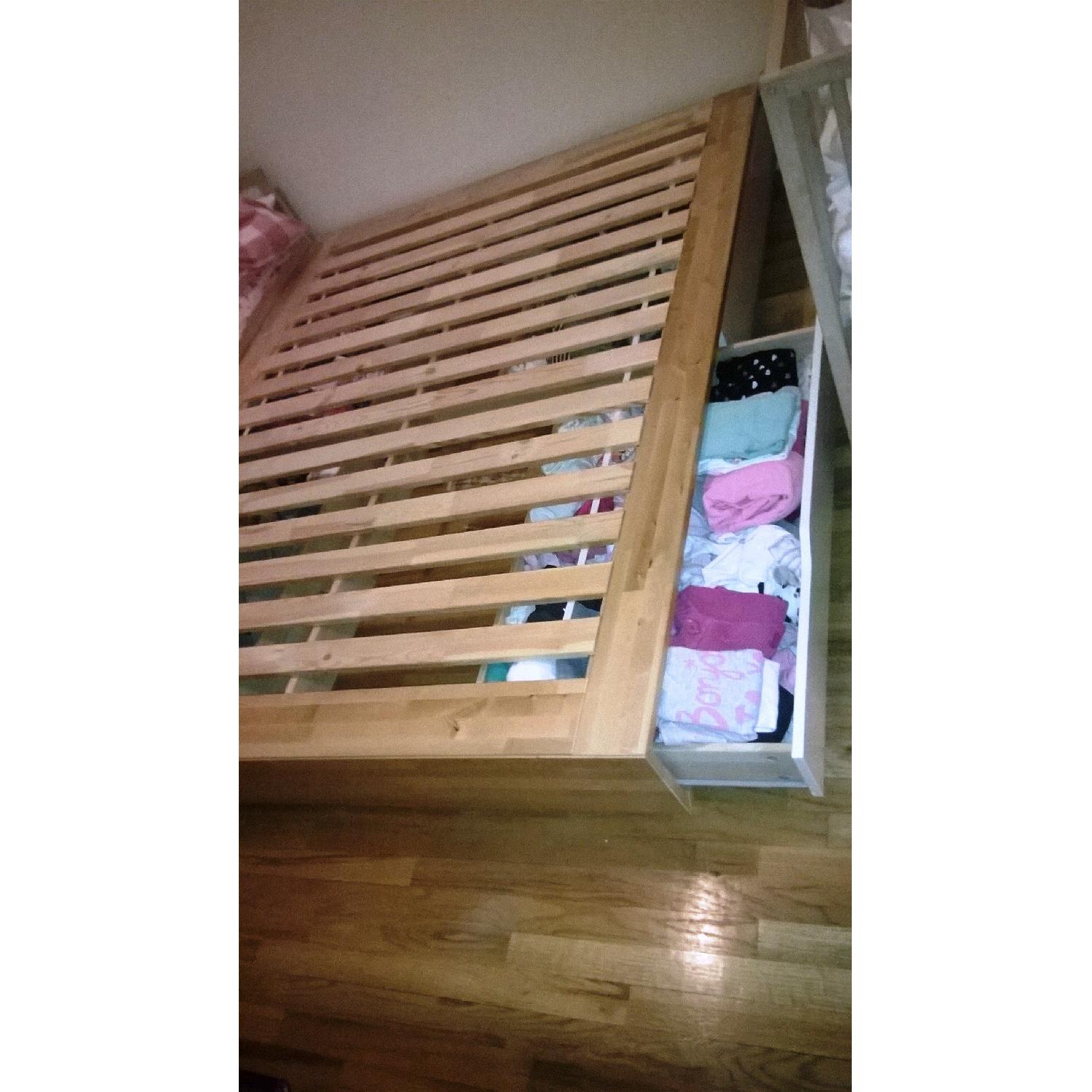 Ikea Wooden Queen Size Bed Frame - image-1