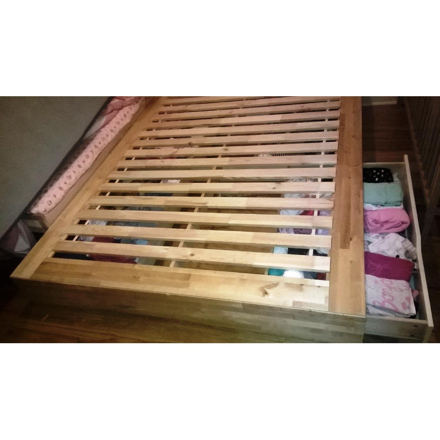 Ikea Wooden Queen Size Bed Frame - image-2