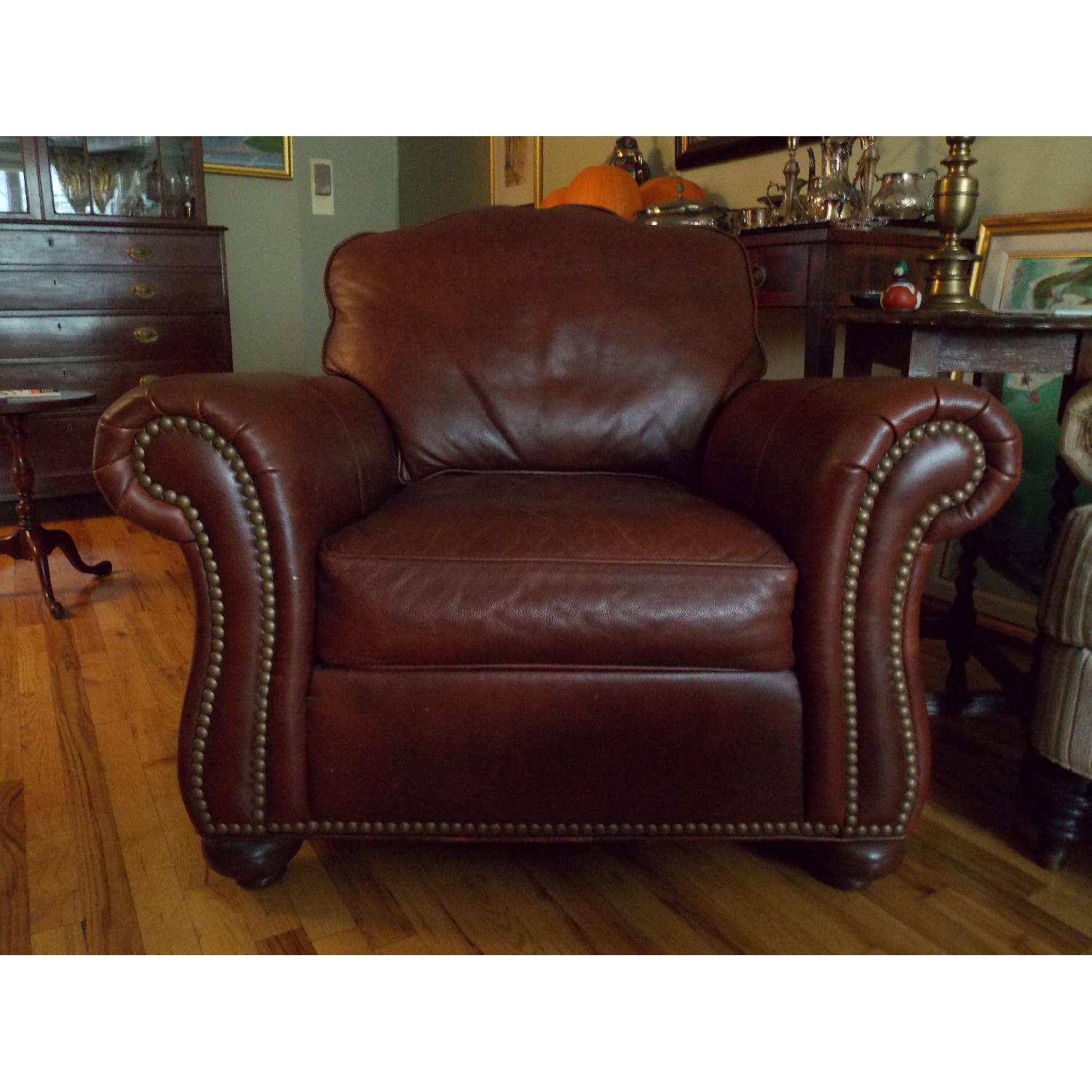Ethan Allen Whitney Leather Chair - image-9