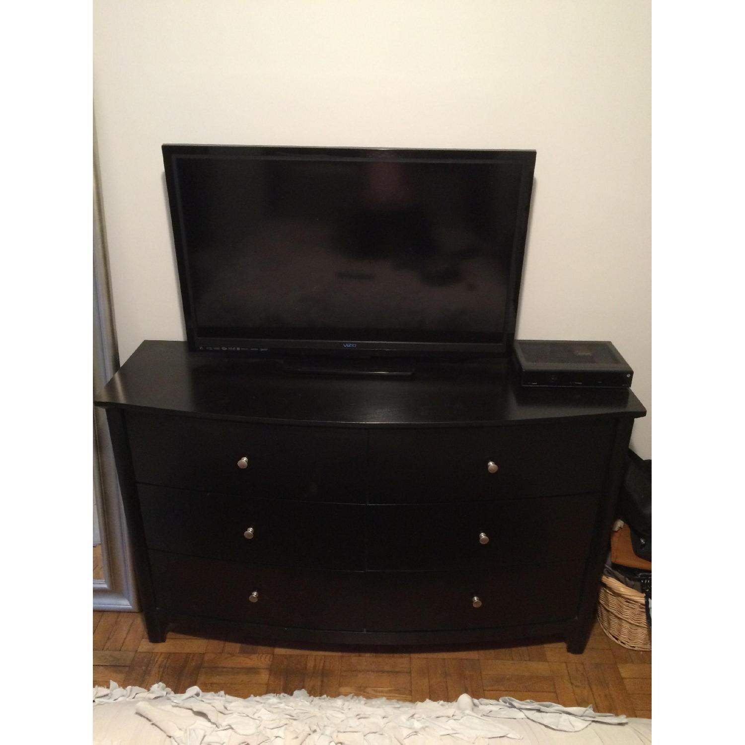 Bob's Furniture Black Dresser with Lined Top Drawers - image-1