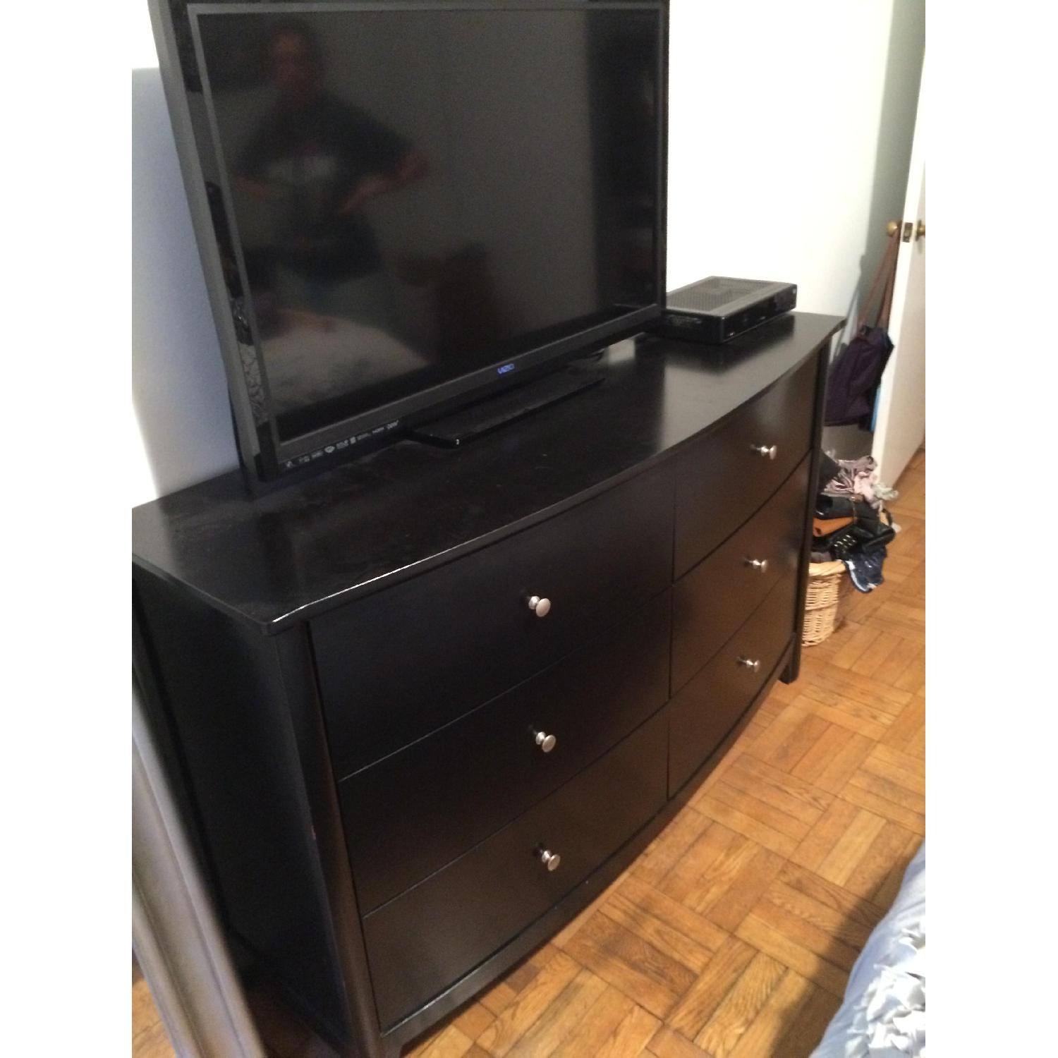 Bob's Furniture Black Dresser with Lined Top Drawers - image-2