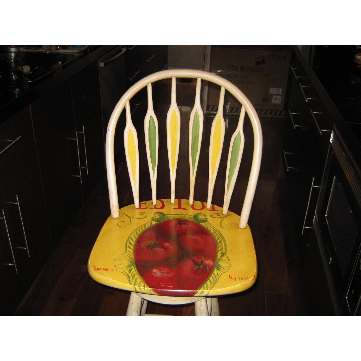 Custom Painted Bar Stools - Set of 4 - image-1