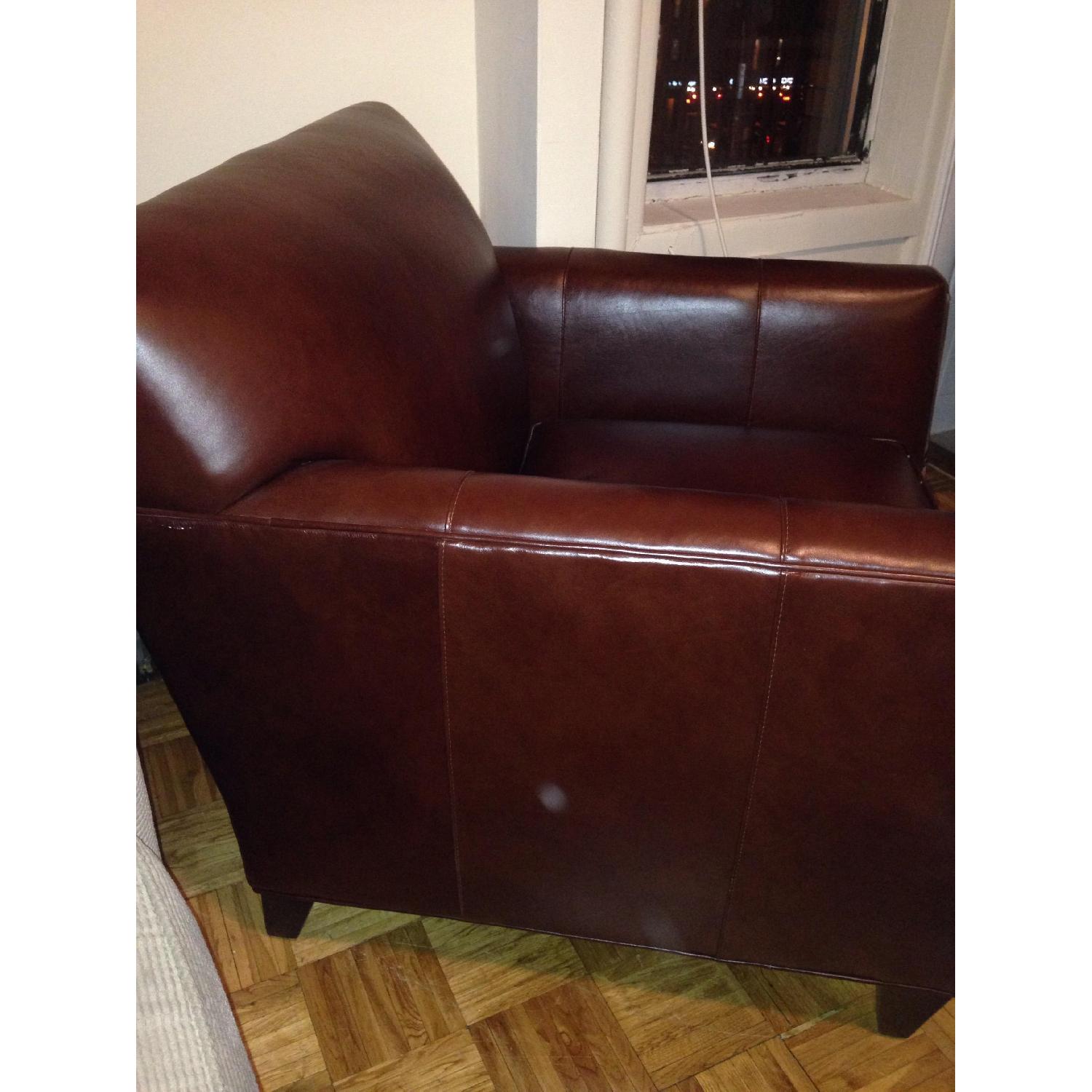 Crate & Barrel Leather Armchair - image-2