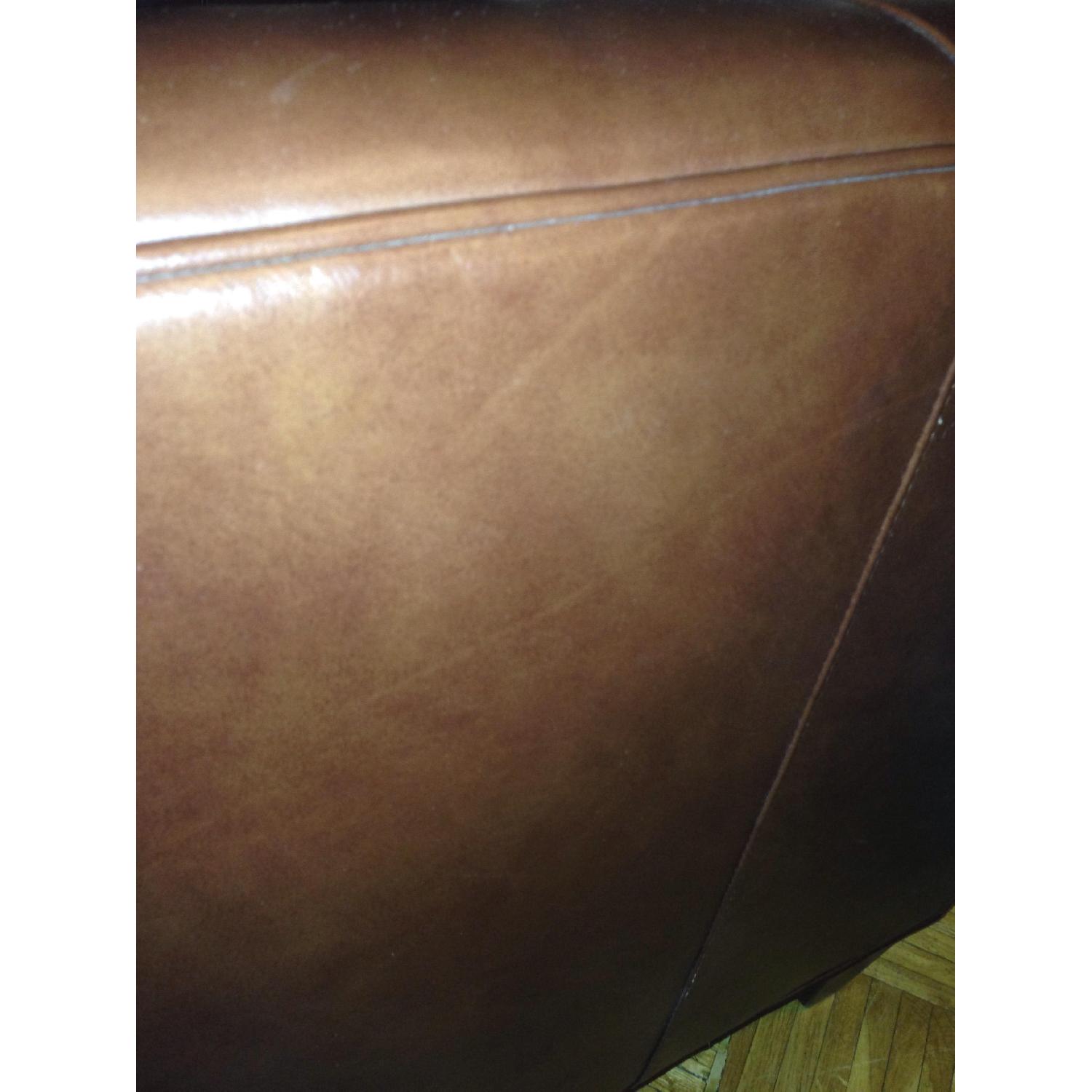 Crate & Barrel Leather Armchair - image-4