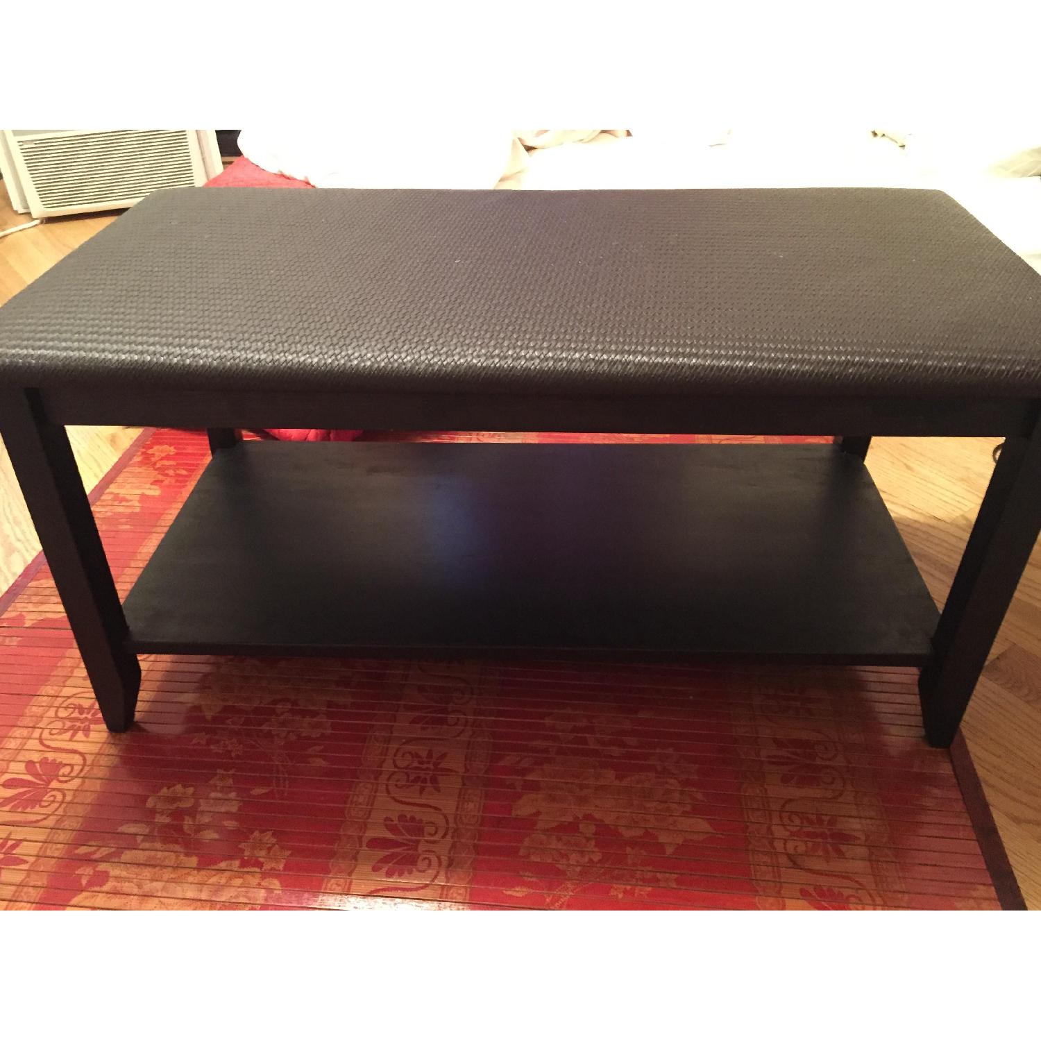 Refurbished Leather Top Coffee Table - image-1