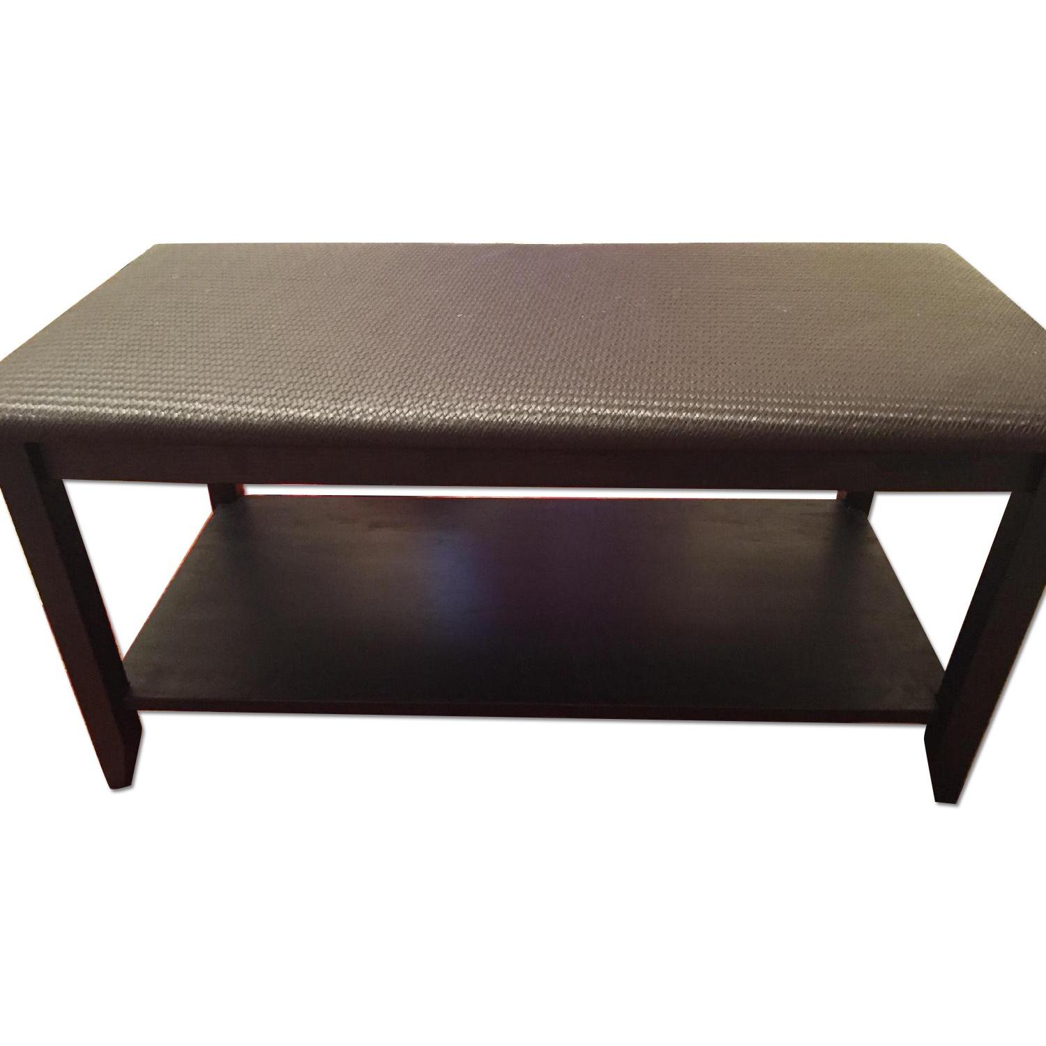 Refurbished Leather Top Coffee Table - image-0