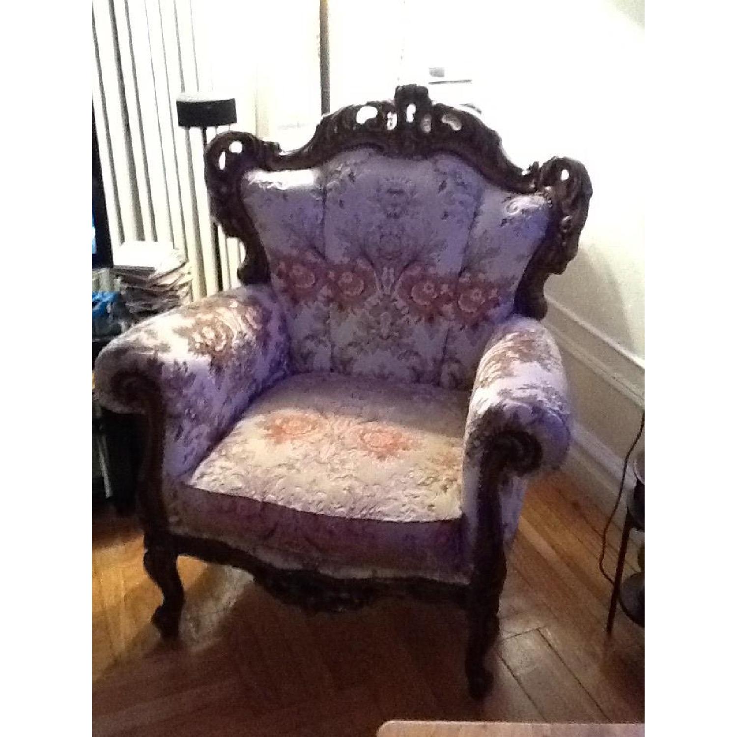 Italian Made Antique 2 Seater + Chair - image-1