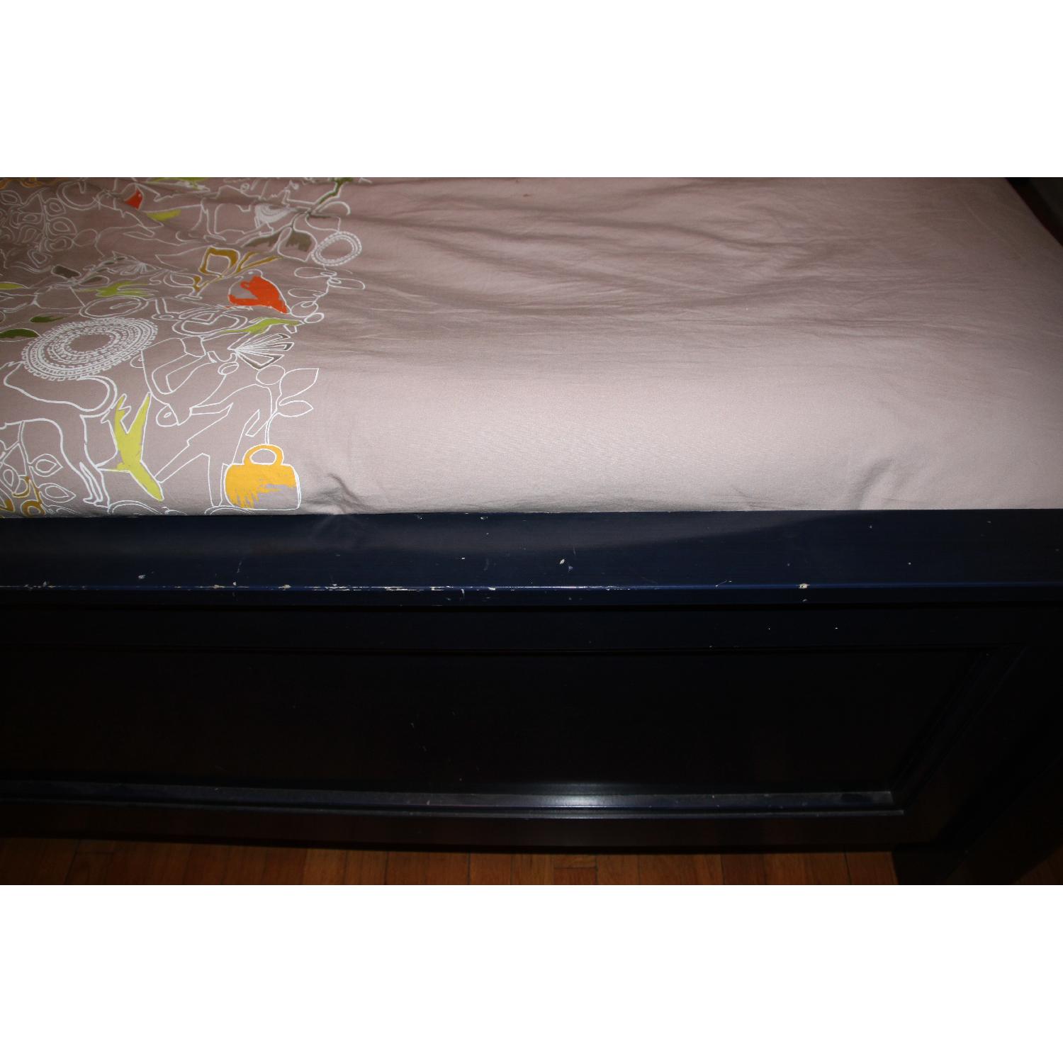 Crate & Barrel Midnight Blue Wooden Full Bed - image-1