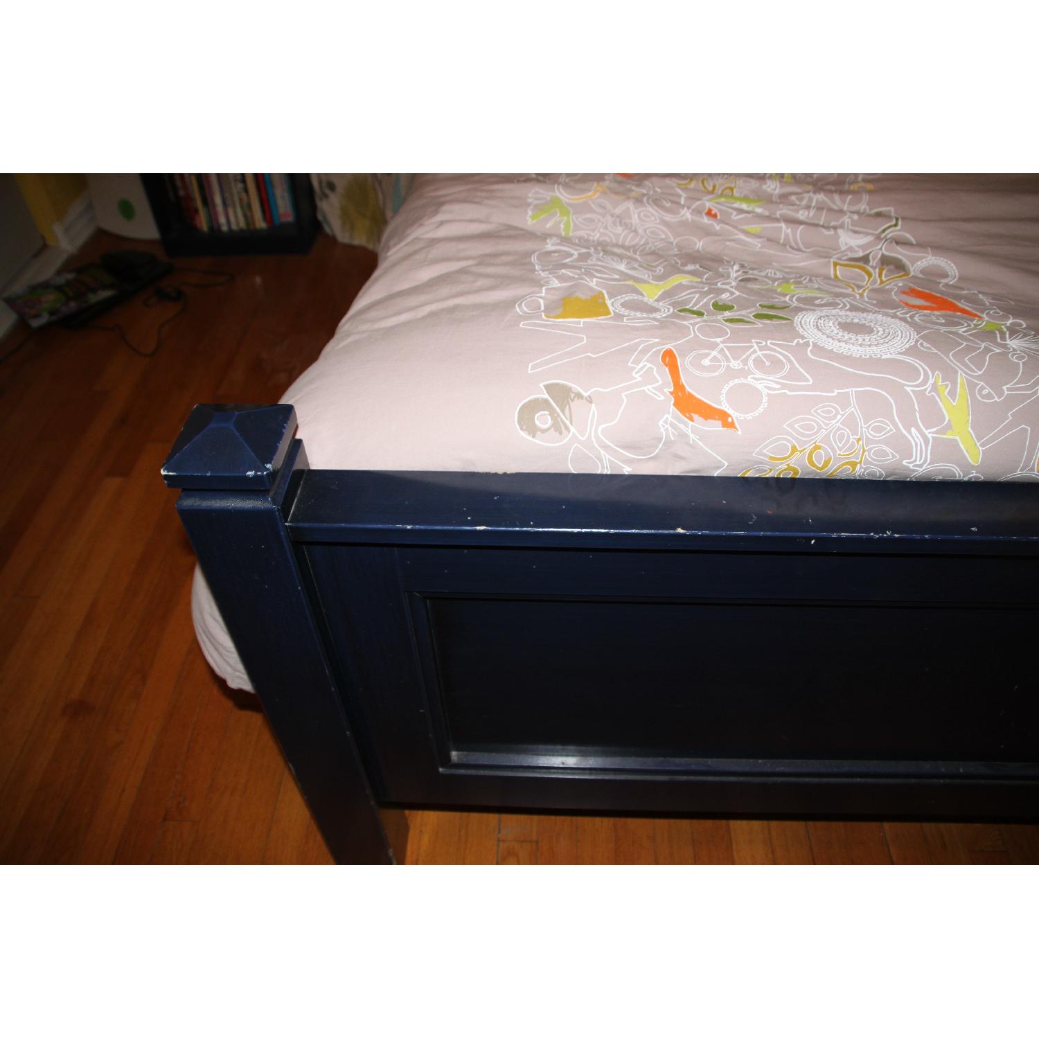 Crate & Barrel Midnight Blue Wooden Full Bed - image-2