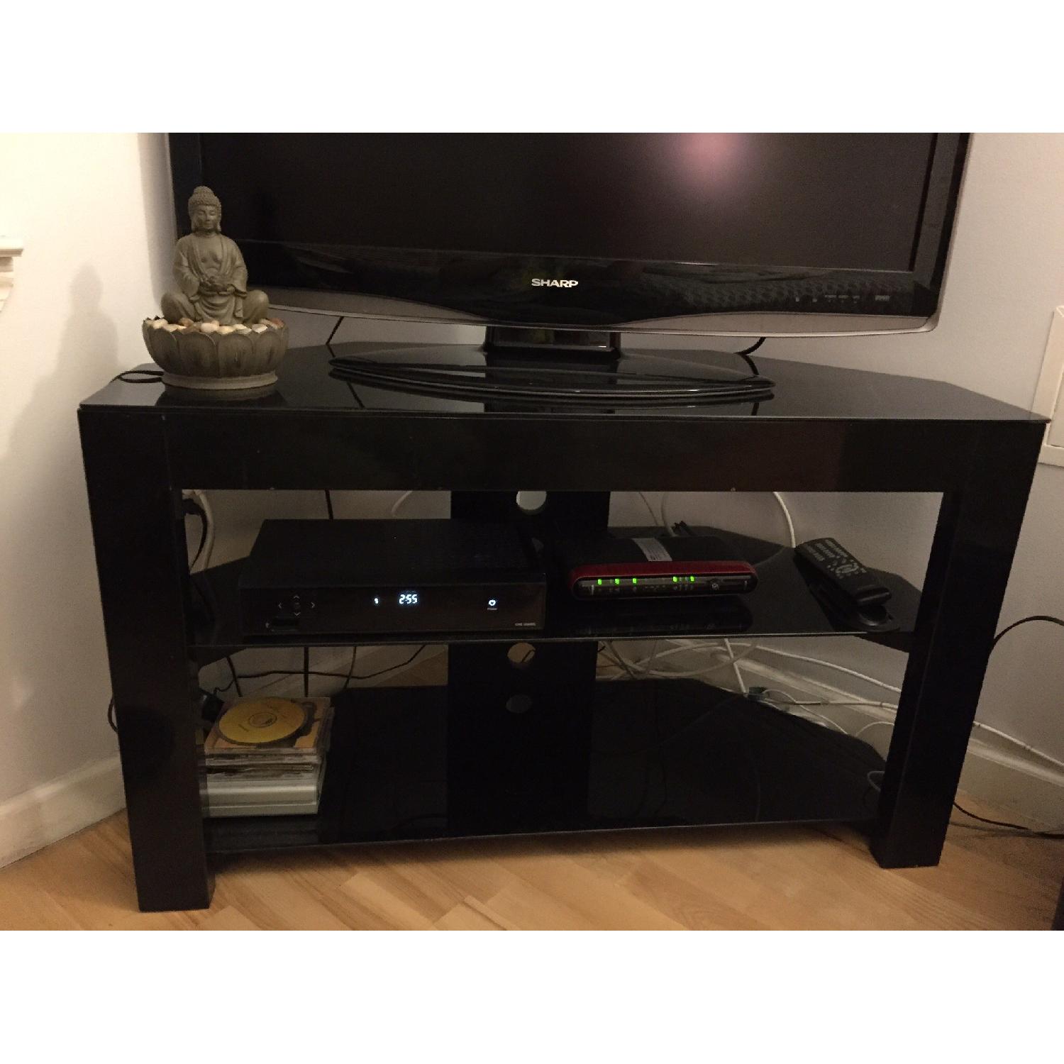 Best Buy Sleek Black Media Table with 2 Shelves - image-1