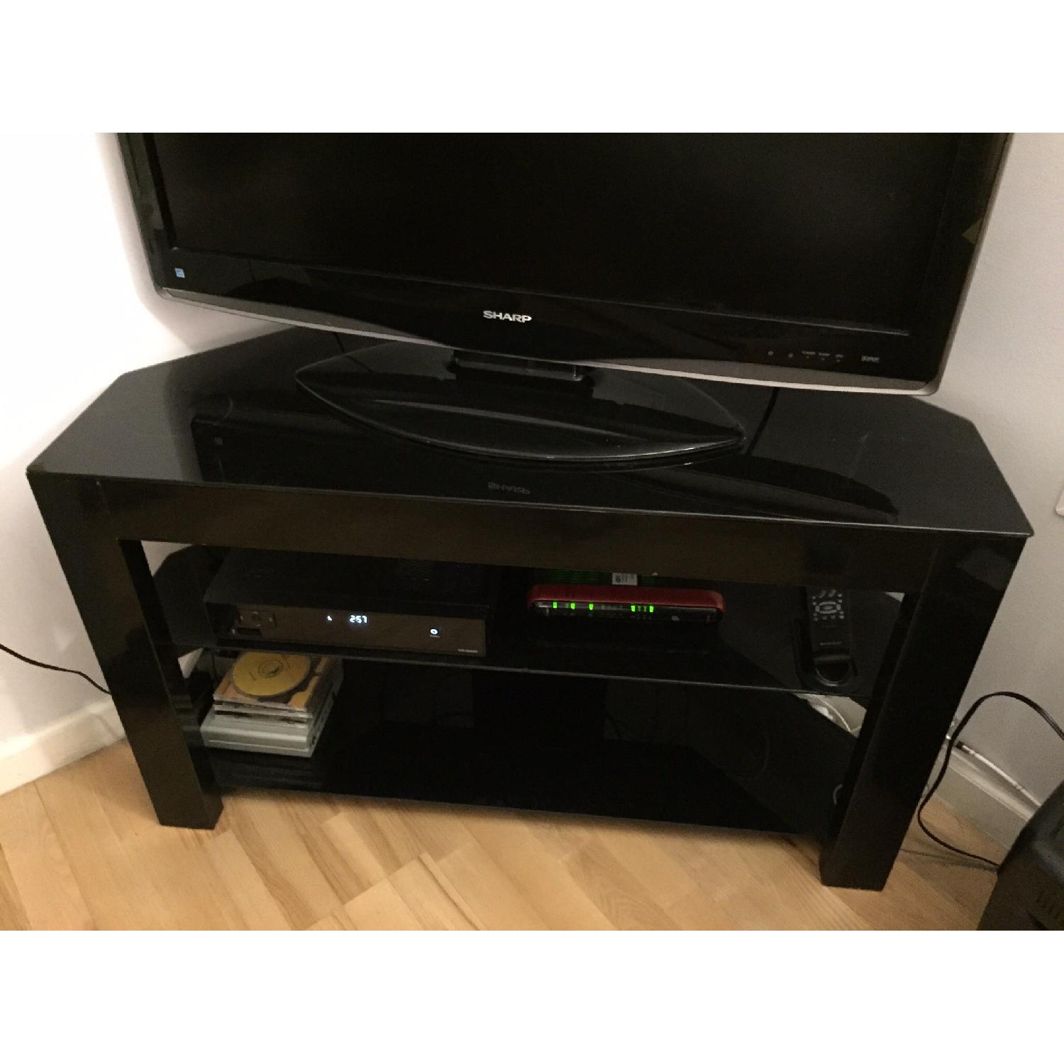 Best Buy Sleek Black Media Table with 2 Shelves - image-2