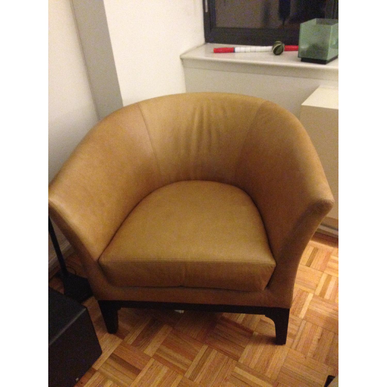 West Elm Tulip Leather Chair - image-1