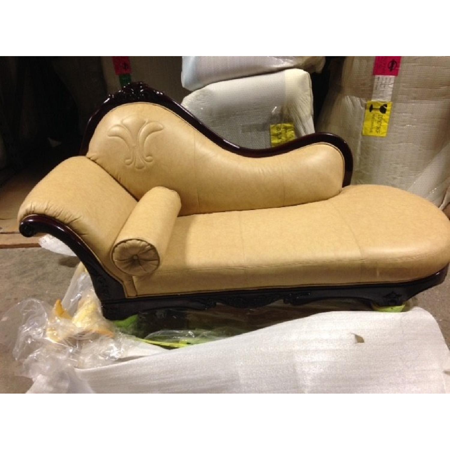 J. Horn Furniture Leather Chaise - image-1