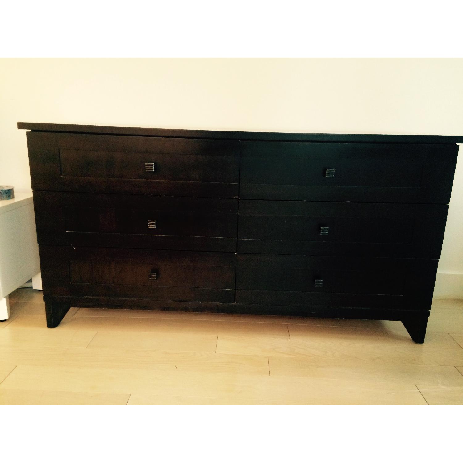 Macy's Expresso 6 Drawer Solid Wood Dresser - image-1