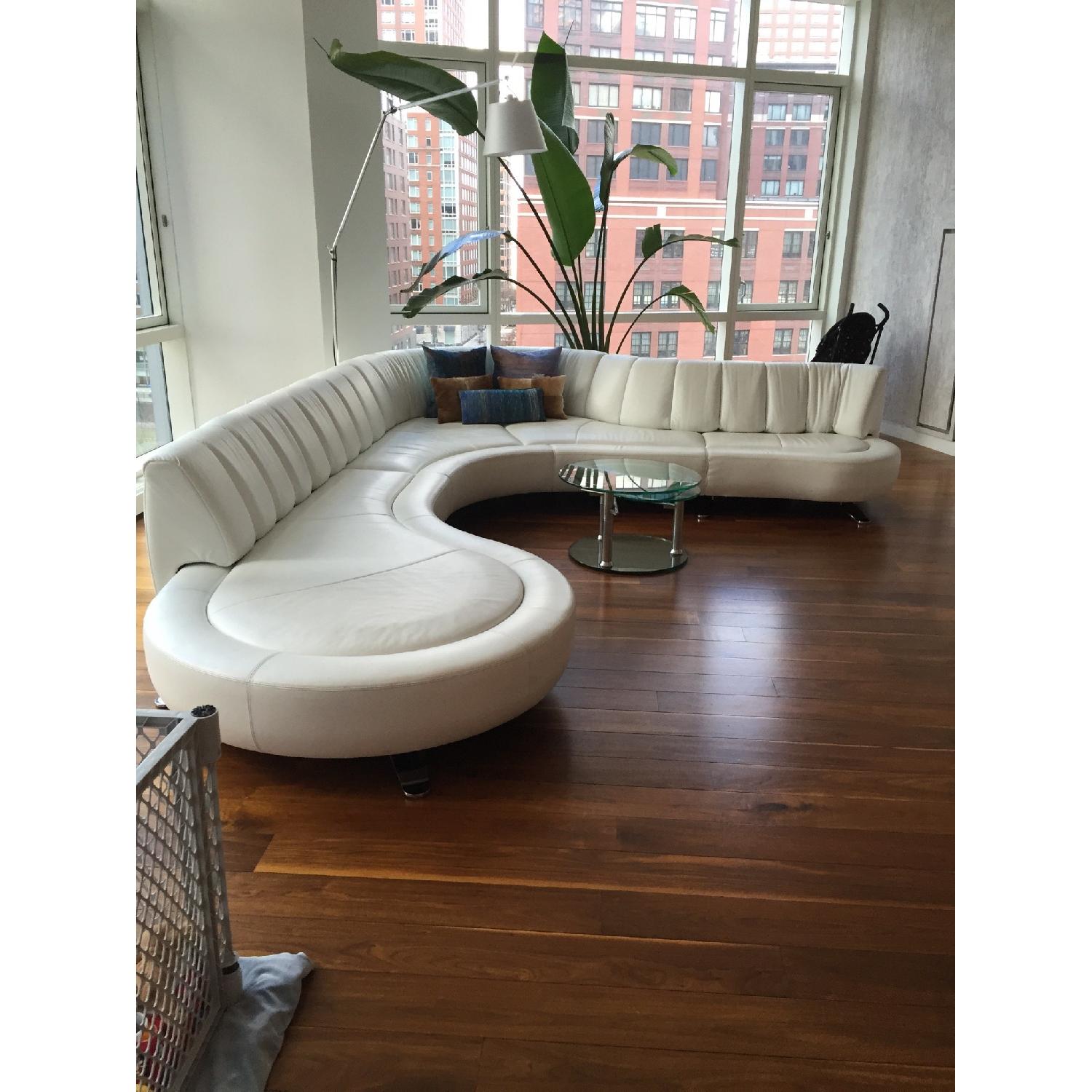 de Sede Art Deco White Leather 3 Piece Custom Sofa - image-1