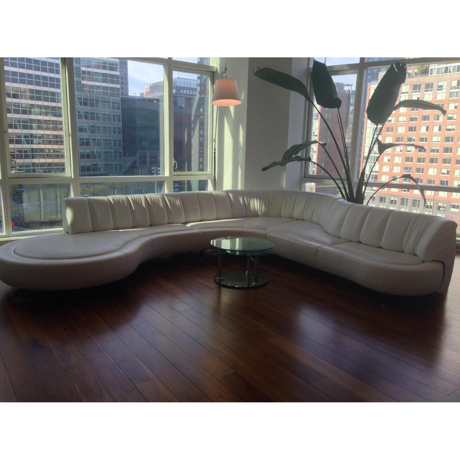de Sede Art Deco White Leather 3 Piece Custom Sofa - image-2