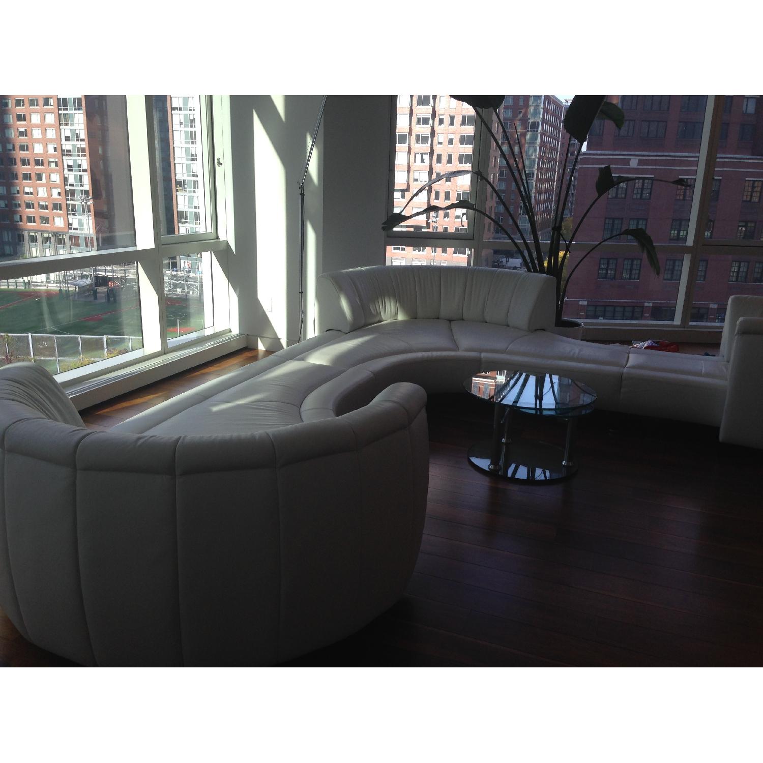 de Sede Art Deco White Leather 3 Piece Custom Sofa - image-4